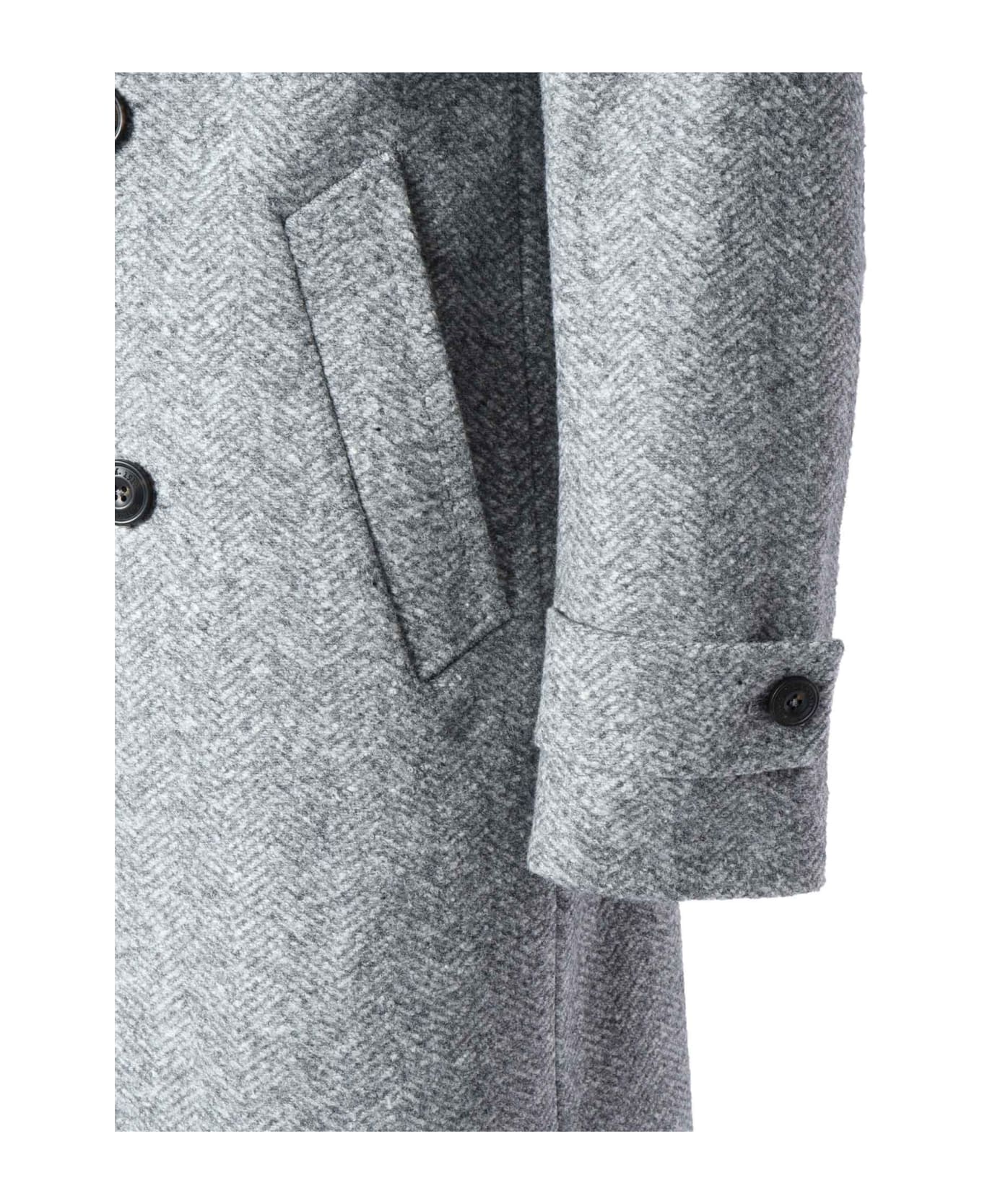 L.B.M. 1911 Double-breasted Coat - GREY