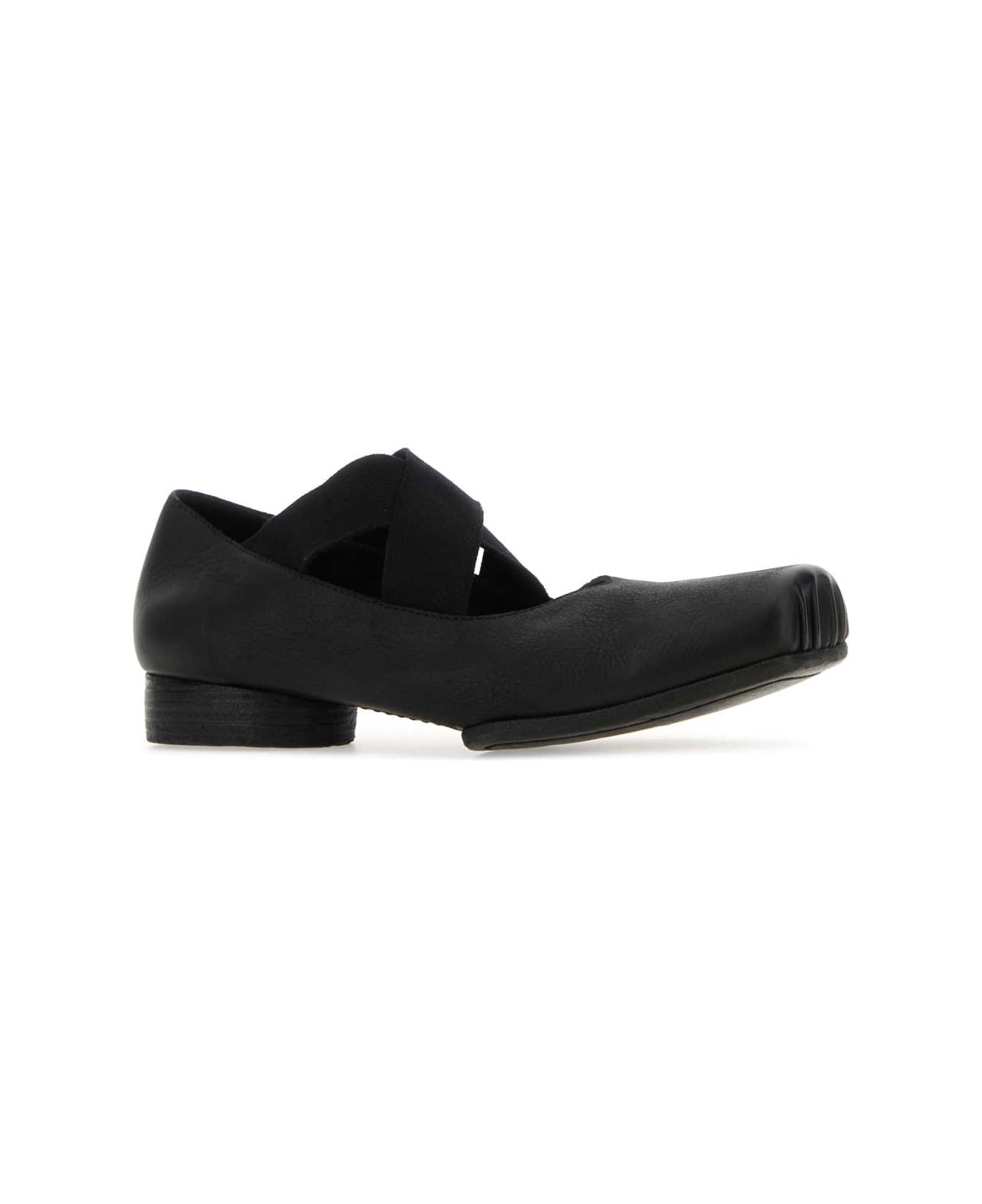 Uma Wang Black Leather Ballerinas - BLACK