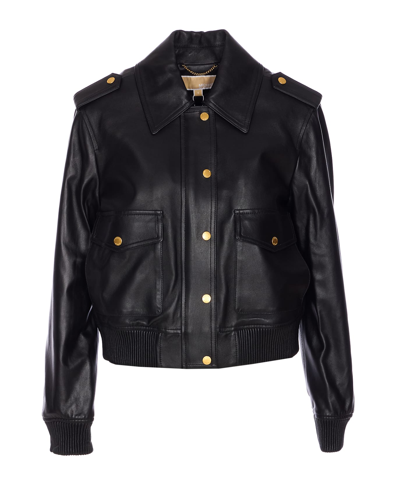 MICHAEL Michael Kors Black Leather Jacket - Black