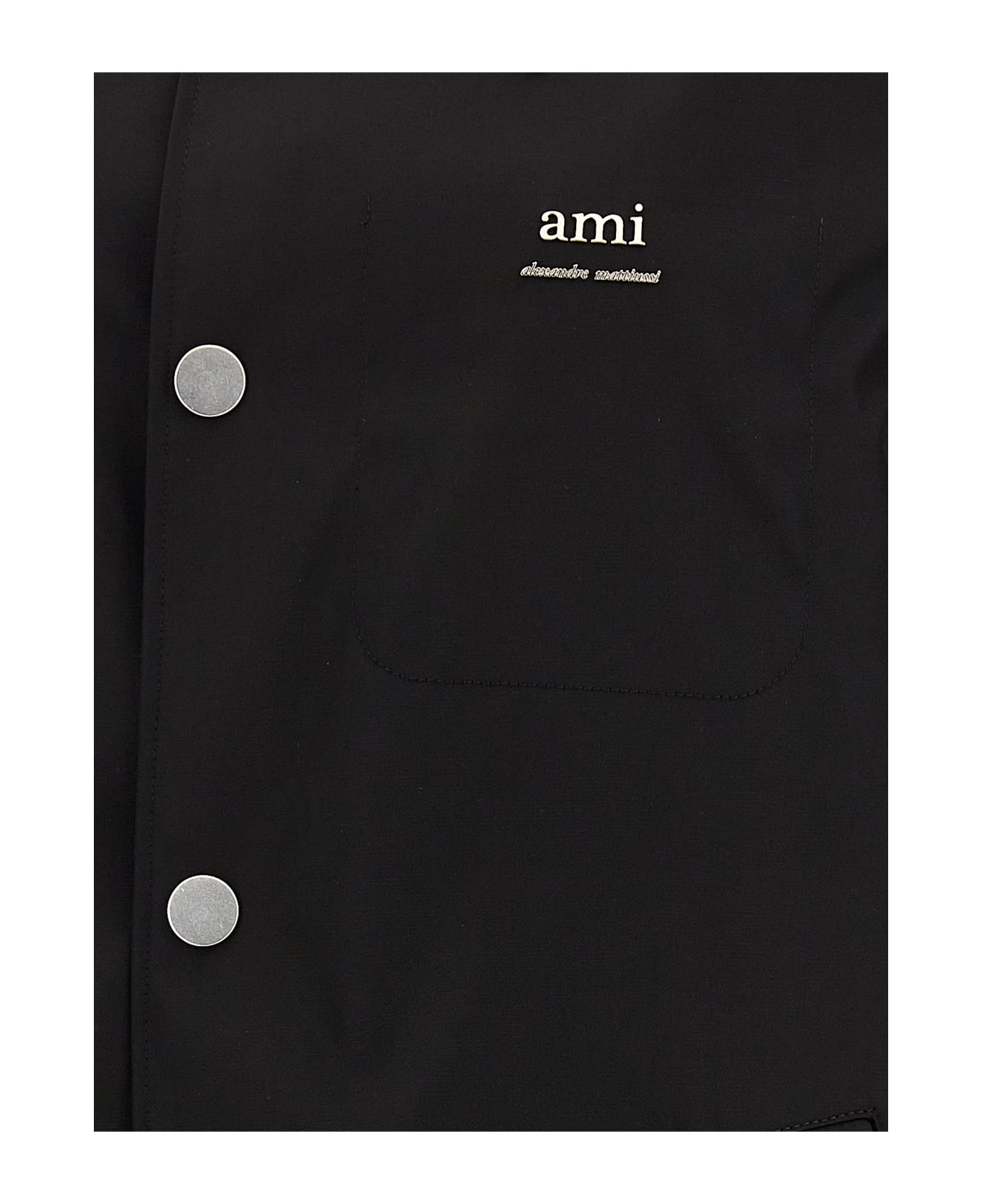 Ami Alexandre Mattiussi Technical Twill Trench Coat - Black  