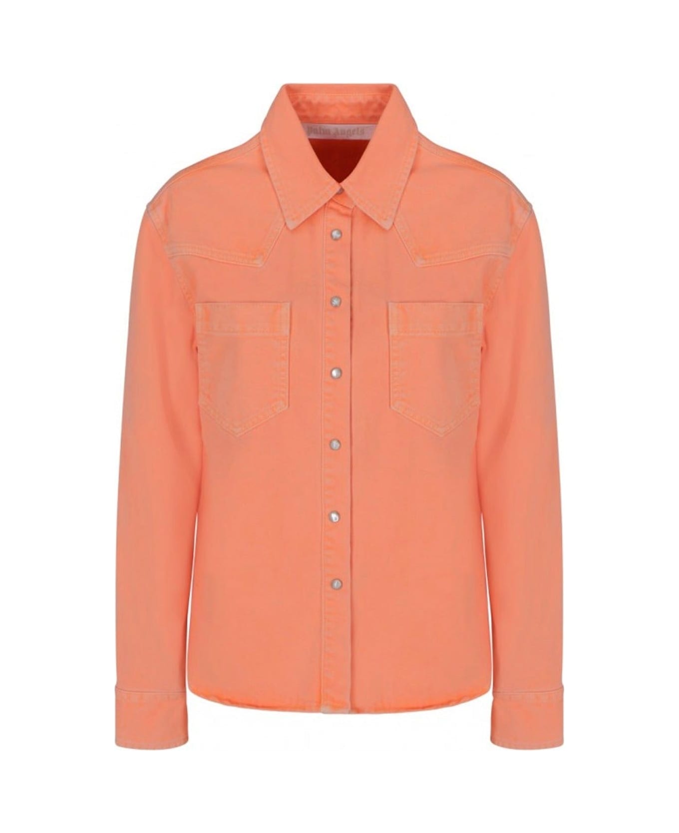 Palm Angels Cotton Denim Shirt - Orange