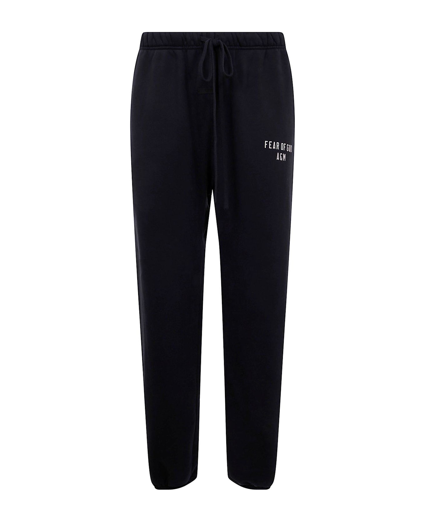 Fear of God Logo Printed Drawstring Track Pants - BLACK