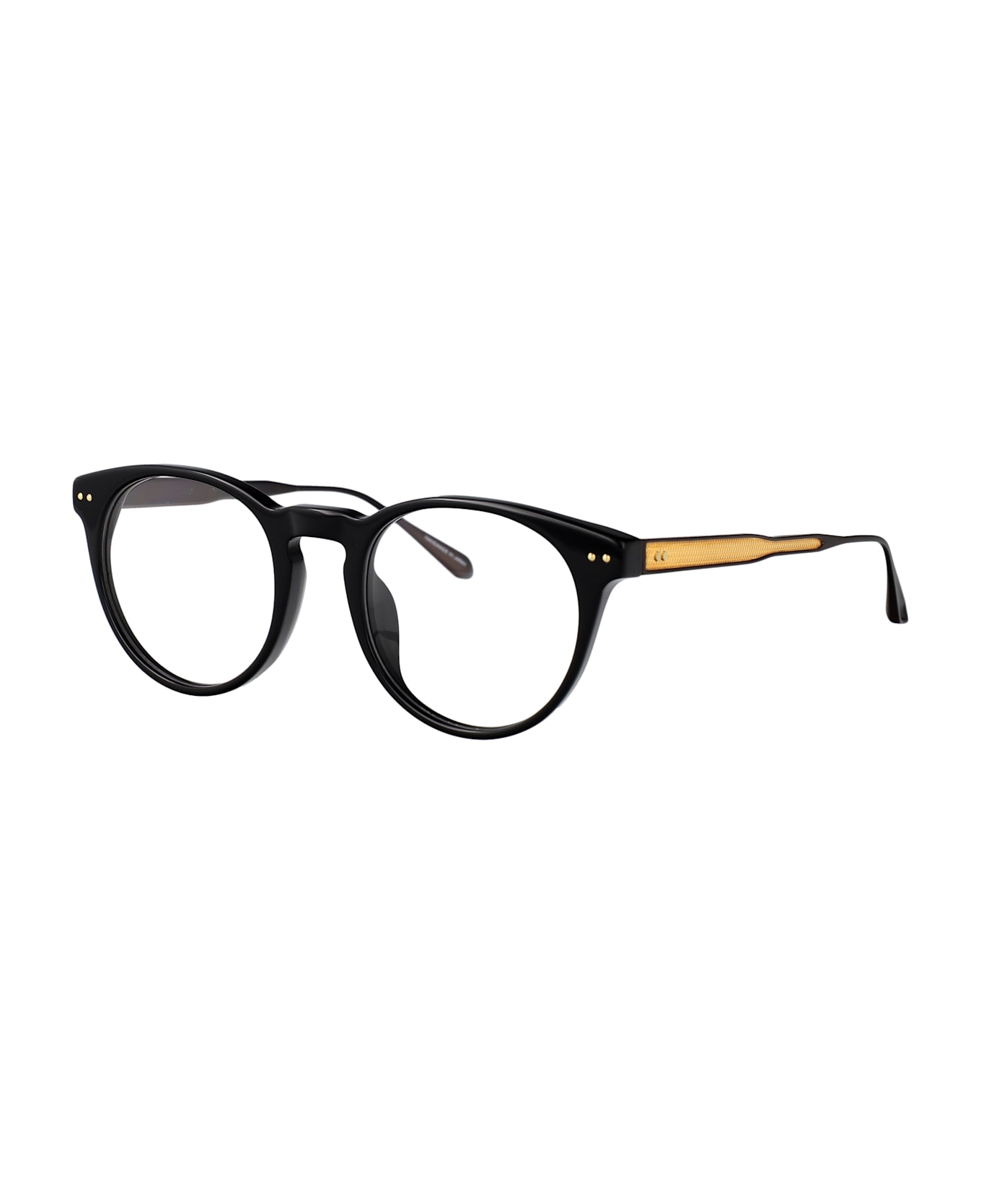 Linda Farrow Kaan Sunglasses - BLACK/YELLOWGOLD/MATTNICKEL/