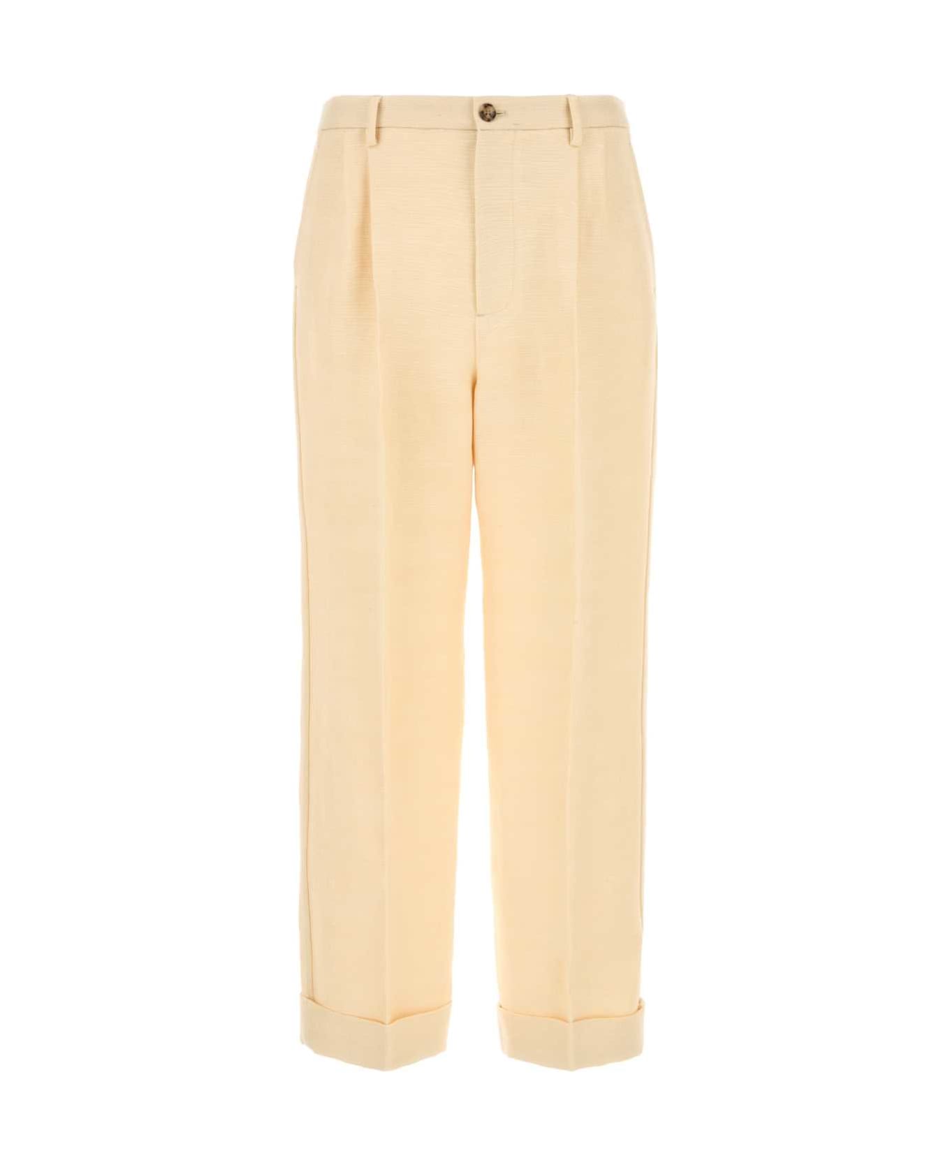 Valentino Garavani Cream Jute Blend Pant - BURRO