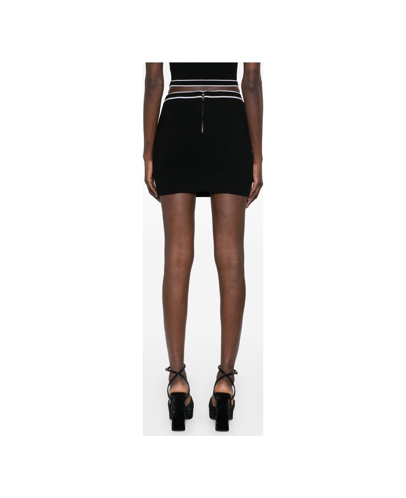 Alice + Olivia Cotton Mini Skirt - Black