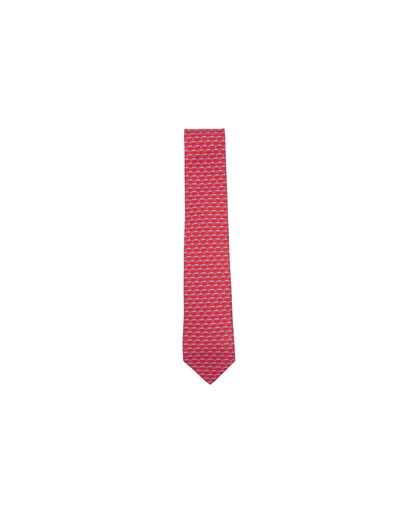 Ferragamo Tie - RED/BLUE