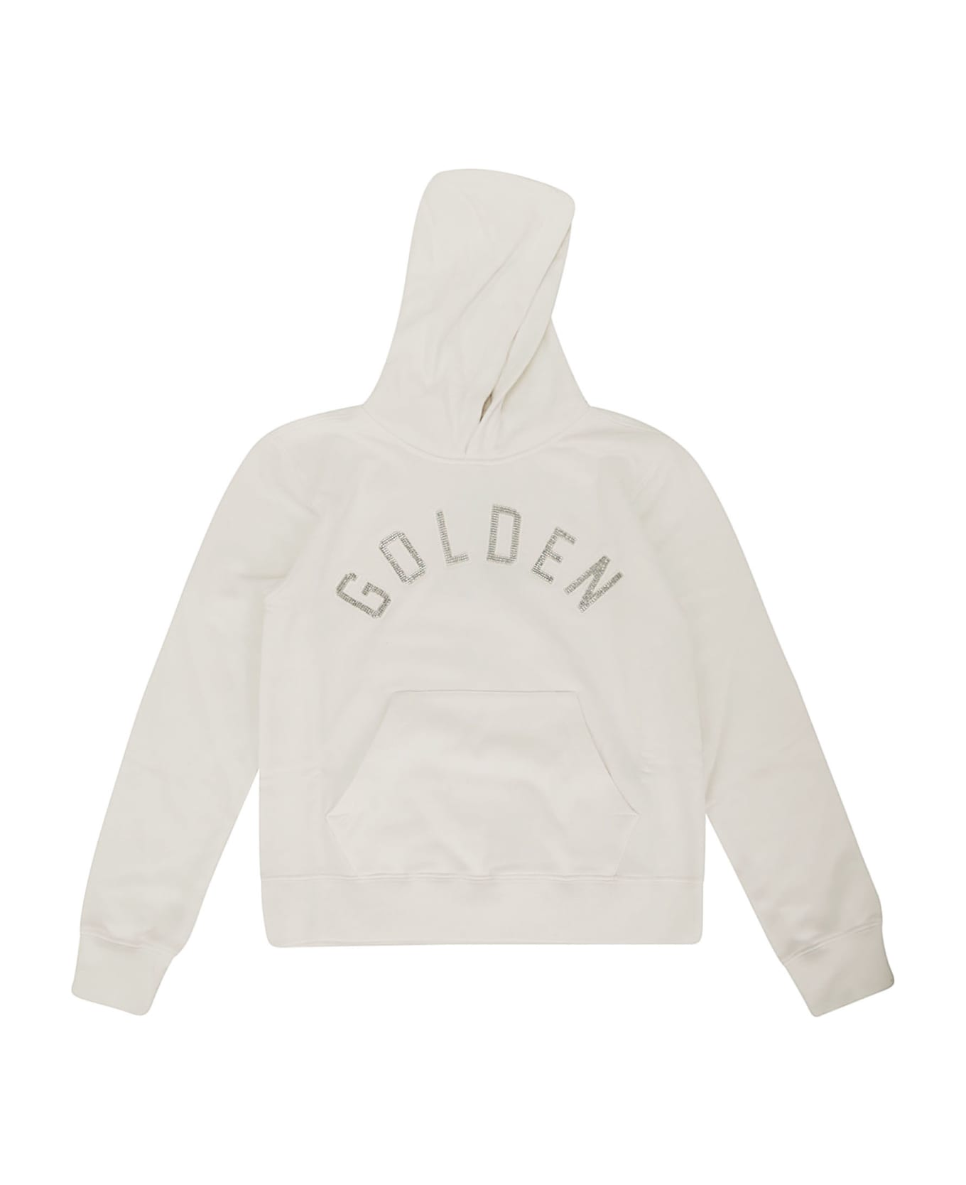 Golden Goose Journey Girl's Hoodie Sweatshirt With Golden Ho - ARTIC WOLF