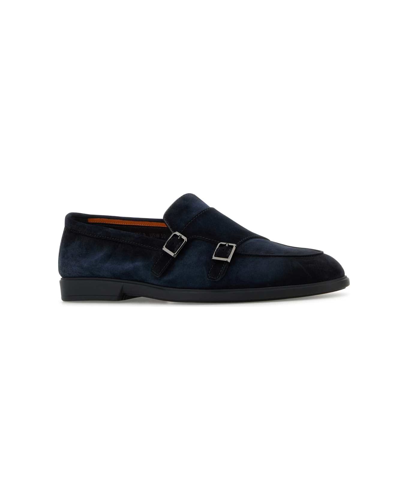 Santoni Midnight Blue Suede Pura Loafers - U60