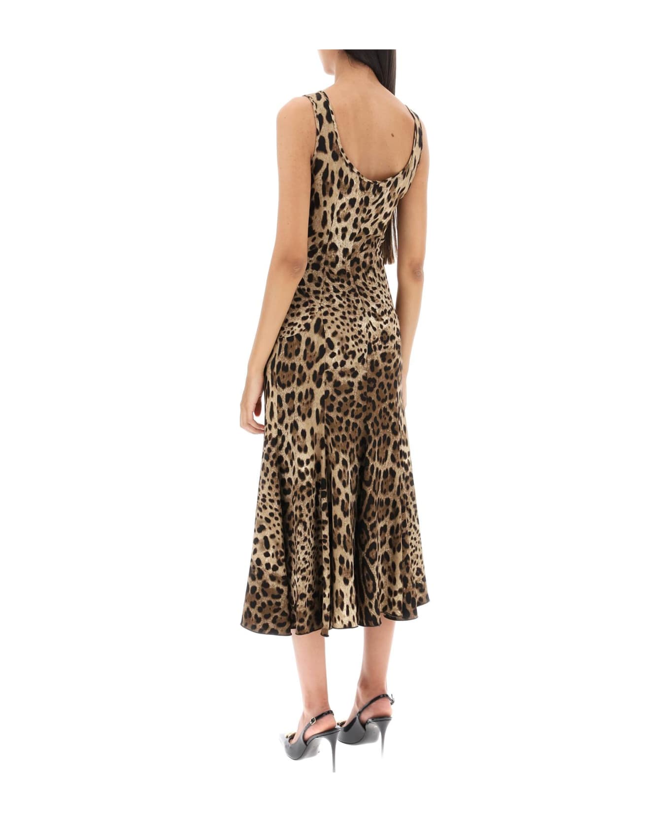 Dolce & Gabbana Leopard-print Midi Dress - LEO NEW (Beige) ワンピース＆ドレス