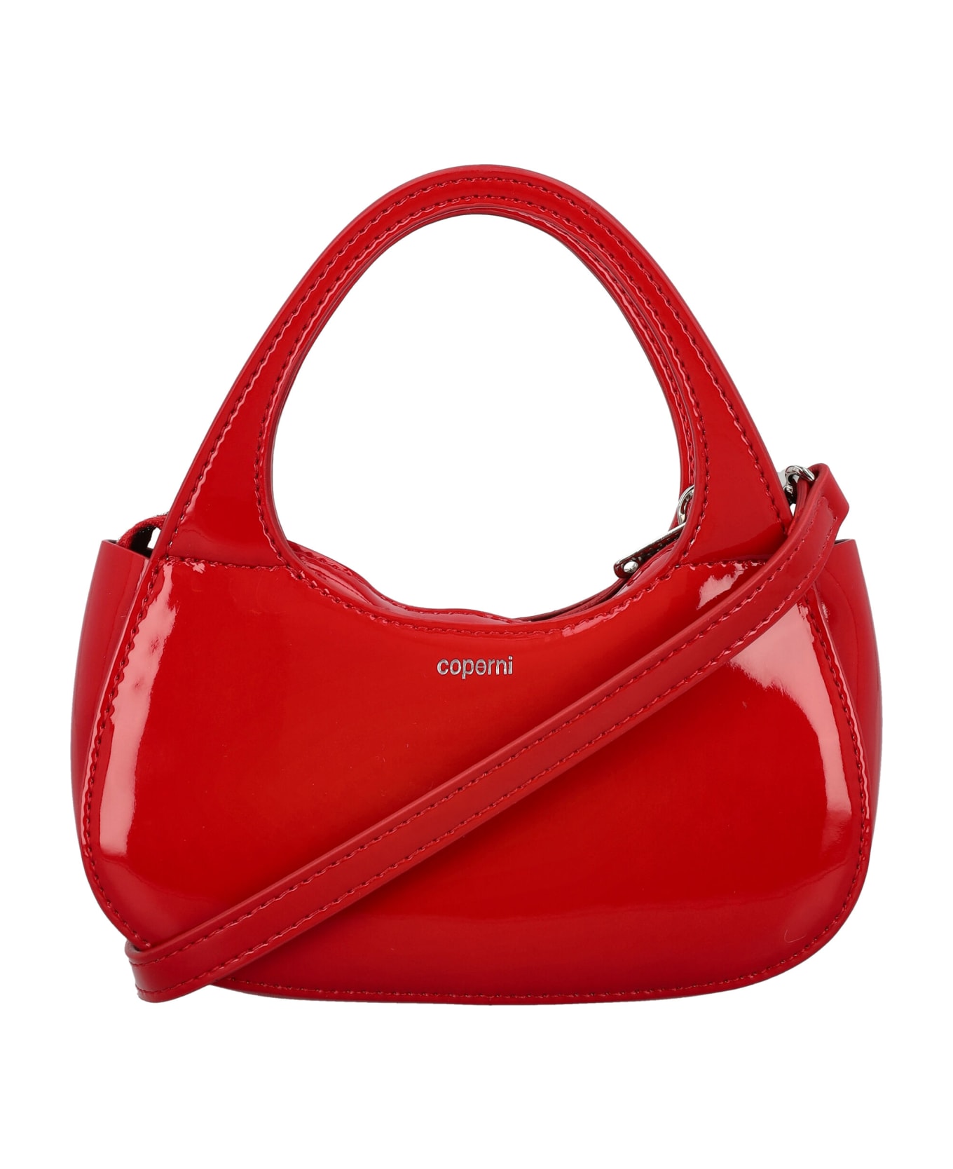 Coperni Patent Micro Baguette Swipe Bag - RED
