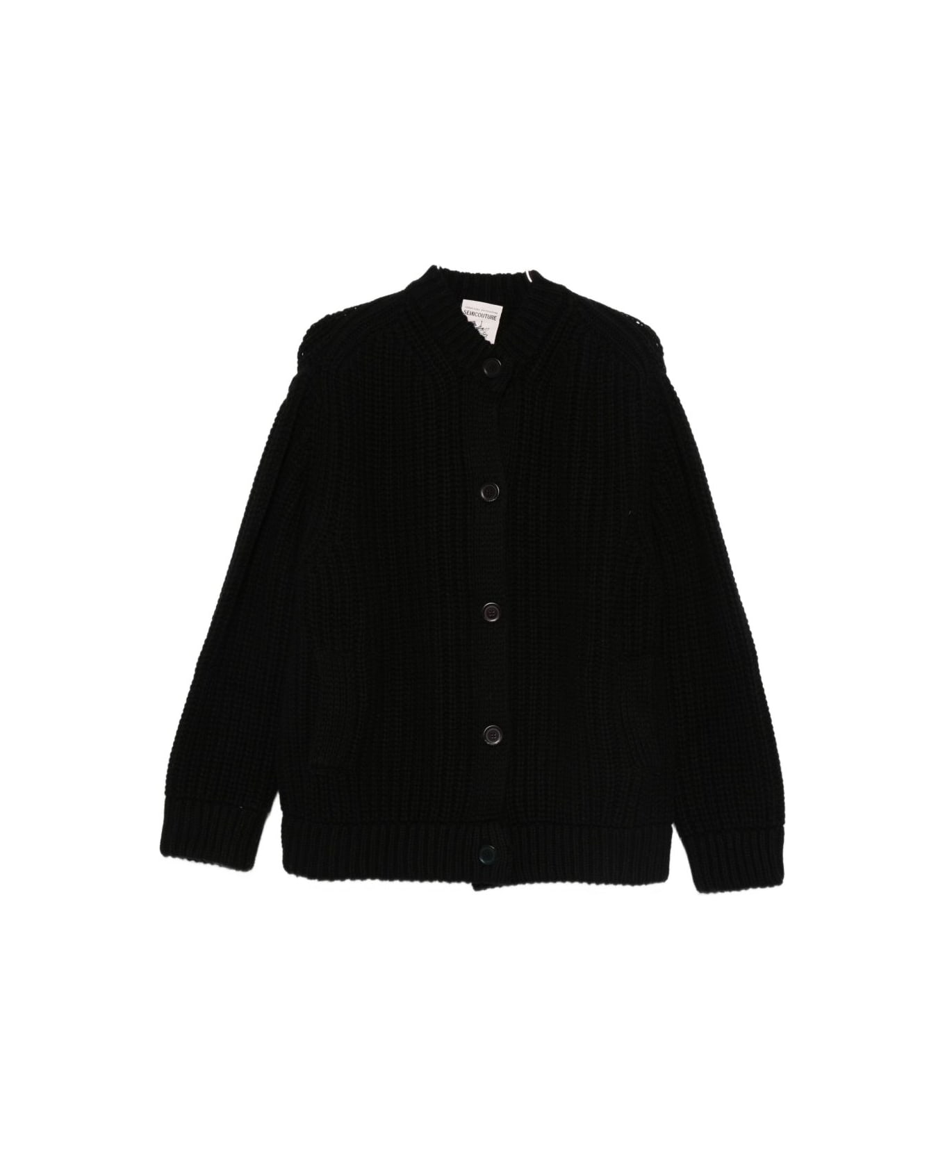 SEMICOUTURE Wool Knitted Cardigan - Black