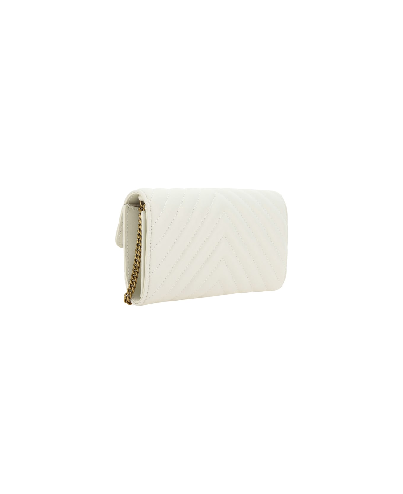 Pinko Love Bag One Wallet Chevron Mini Bag - White