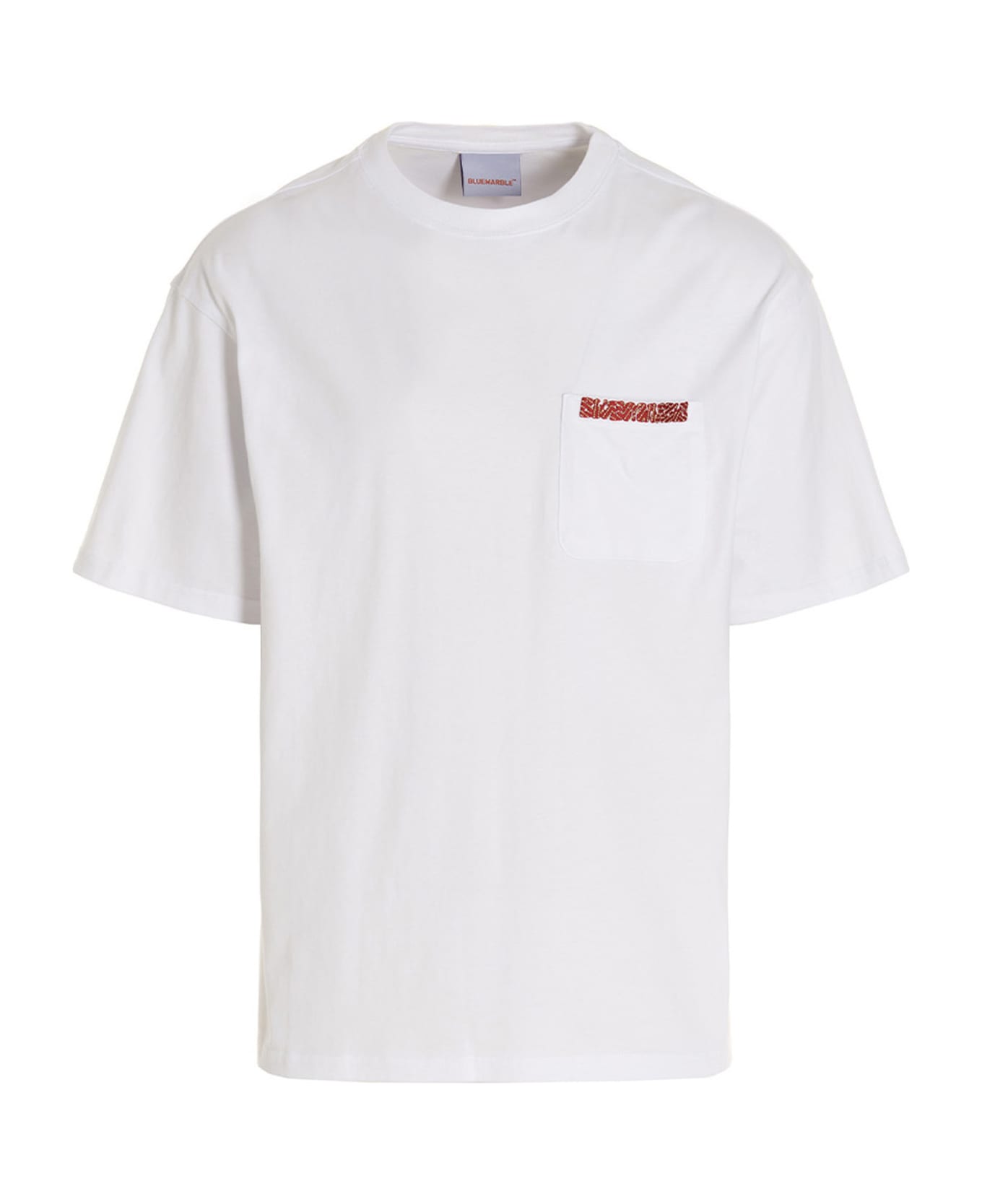 Bluemarble T-shirt 'mauve Pocket' - White