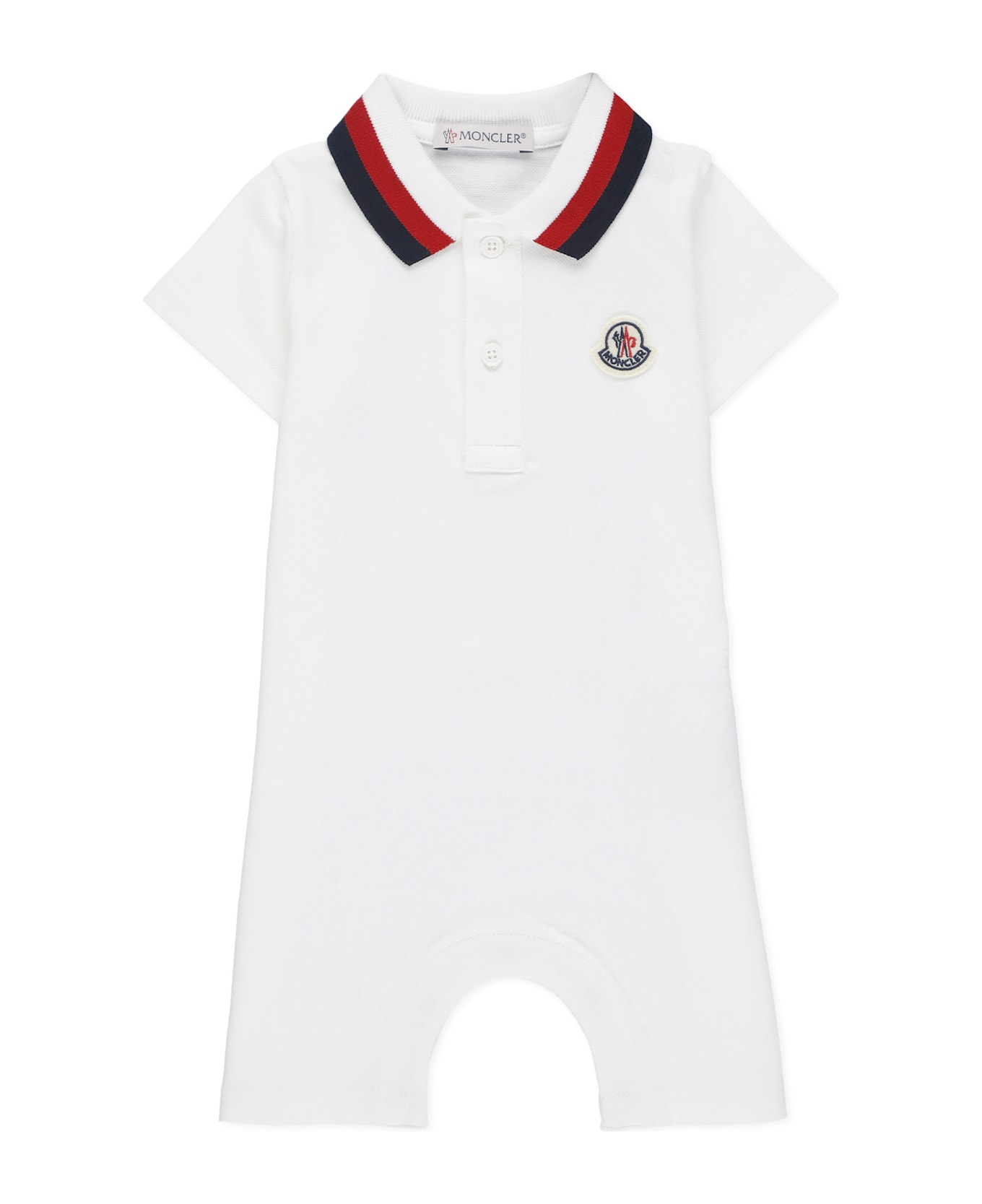 Moncler Onesie With Logo - White
