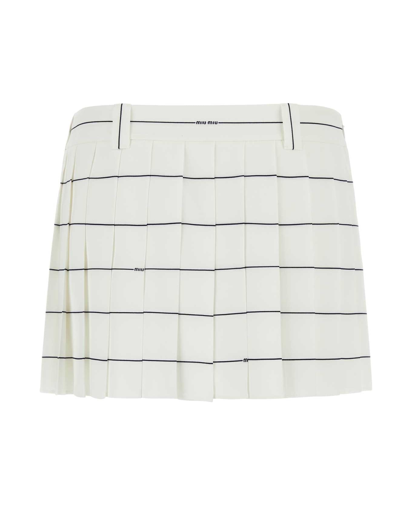 Miu Miu Printed Crepe Mini Skirt - BIANCOBLU スカート