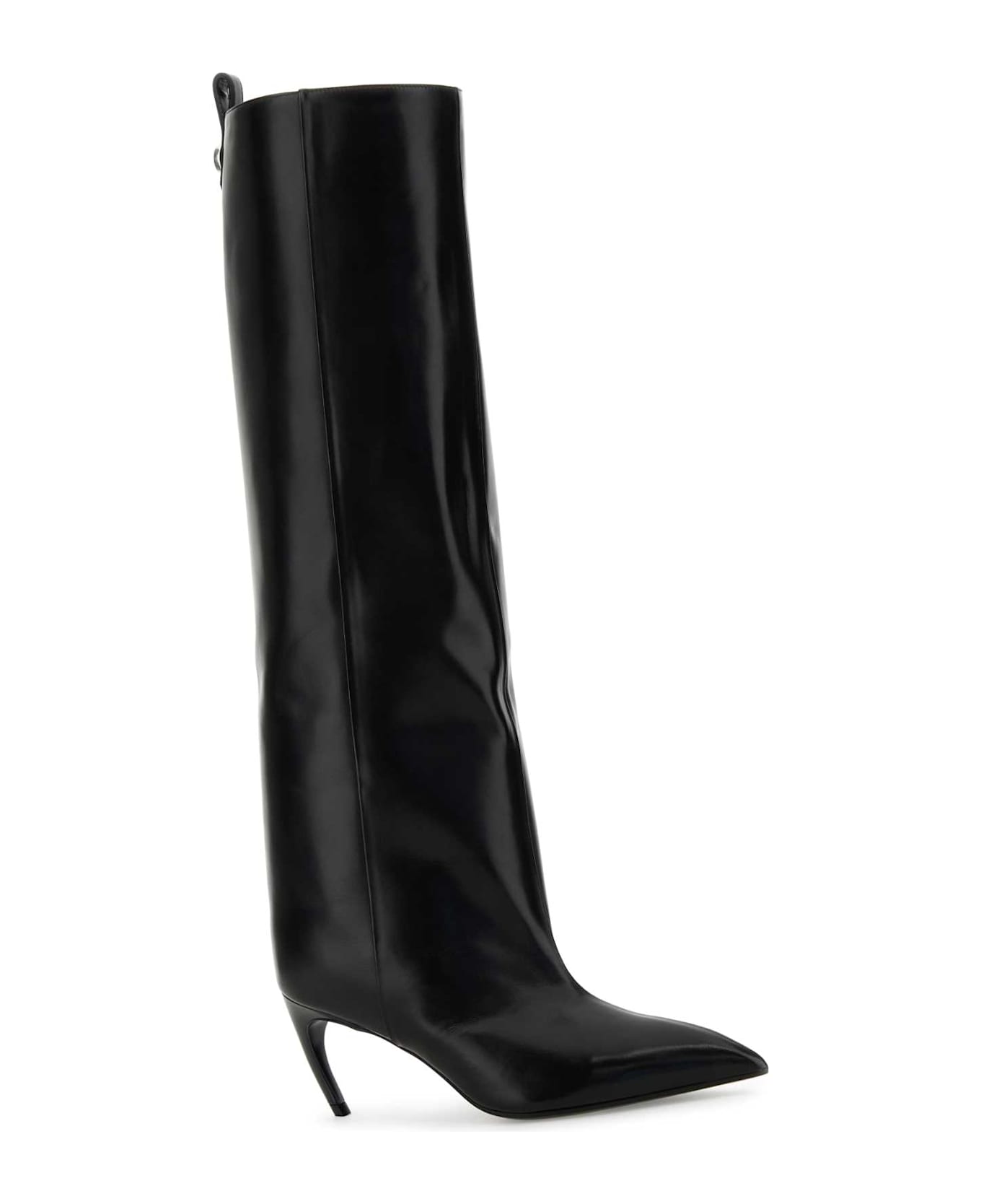 The Attico Black Leather Lea Boots - Black