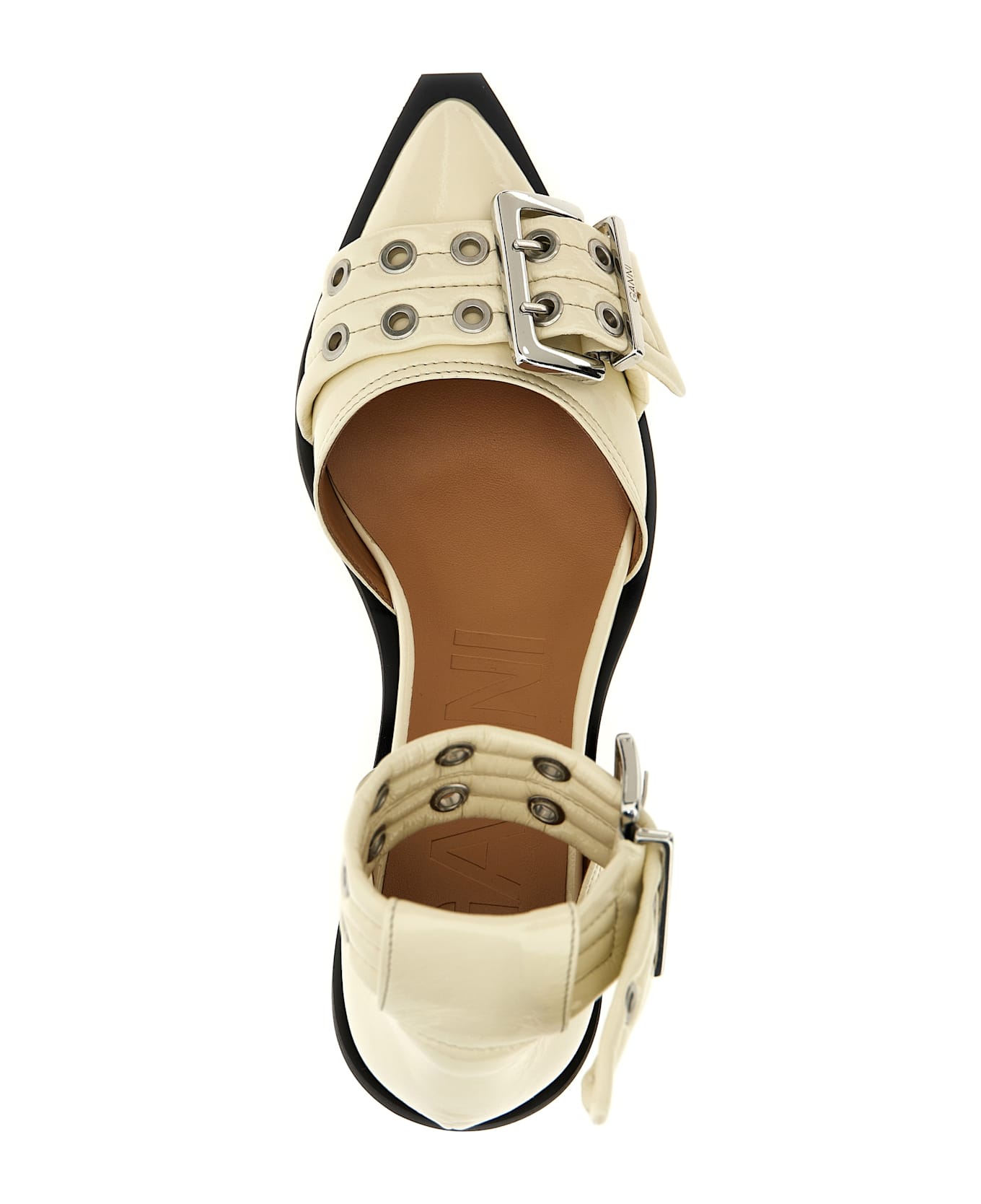 Ganni 
buckle Open Cut Pumps
 Pumps - White
