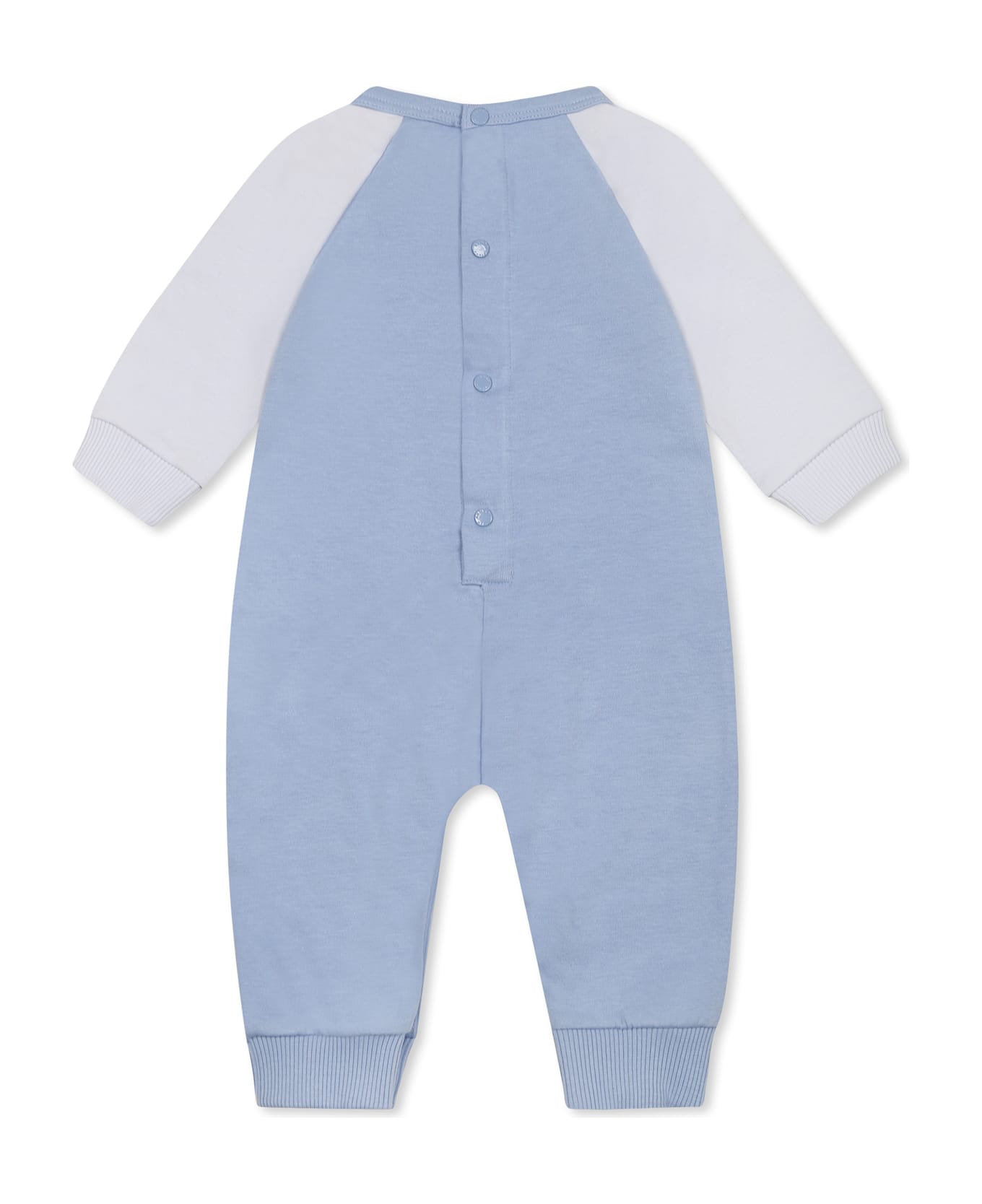 Kenzo Kids Light Blue Babygrow For Baby Girl With Tiger Print - Light Blue