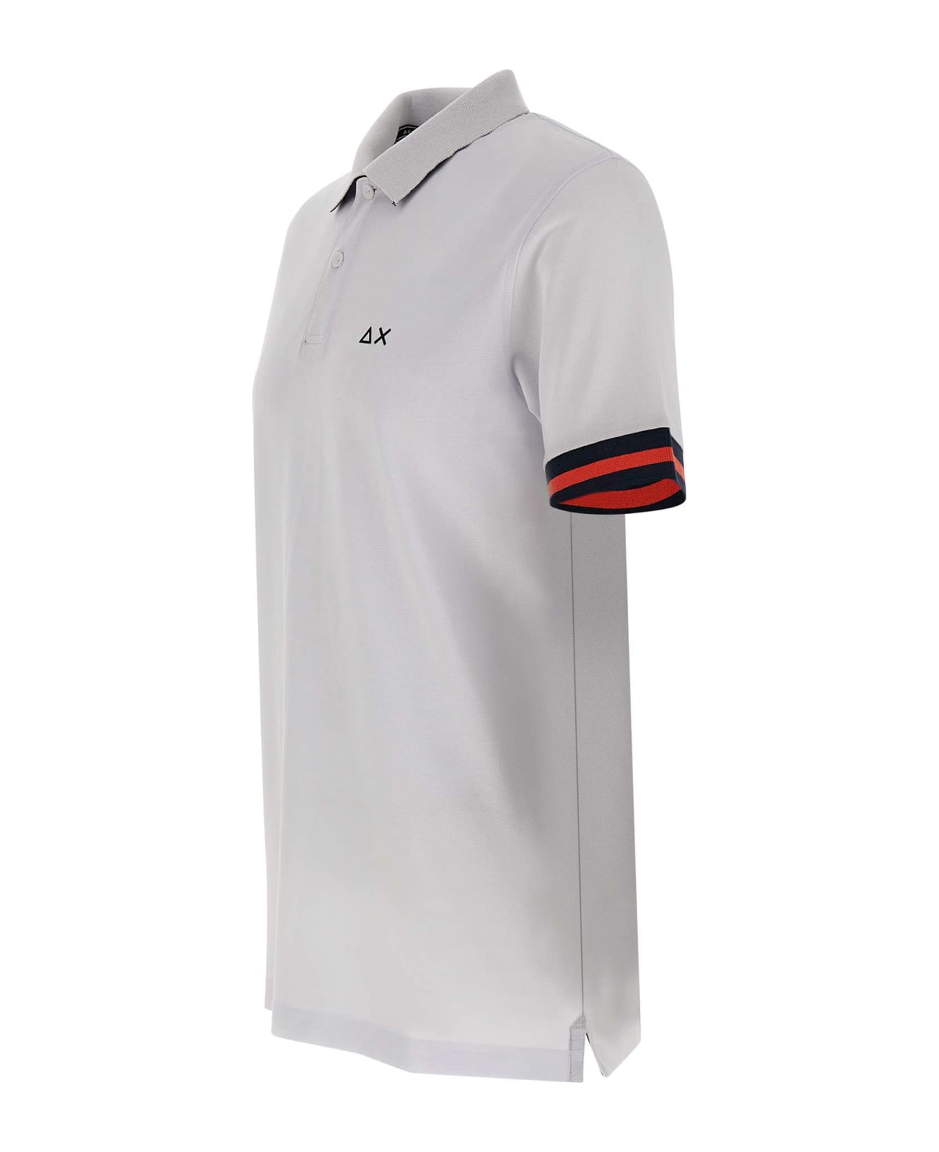 Sun 68 "stripes" Cotton Polo Shirt - WHITE ポロシャツ