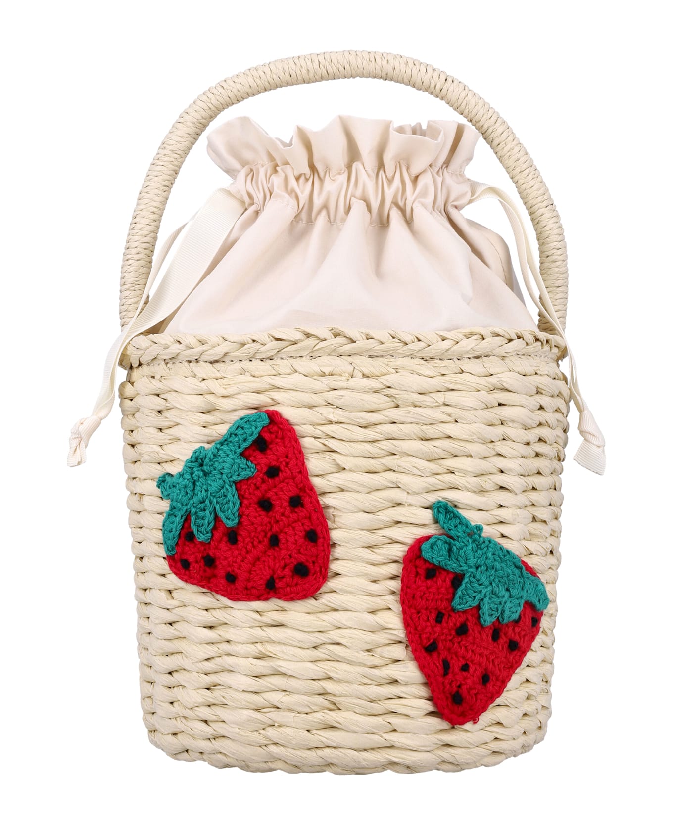 Stella McCartney Kids Kid - Strawberry Straw Bucket Bag - BEIGE