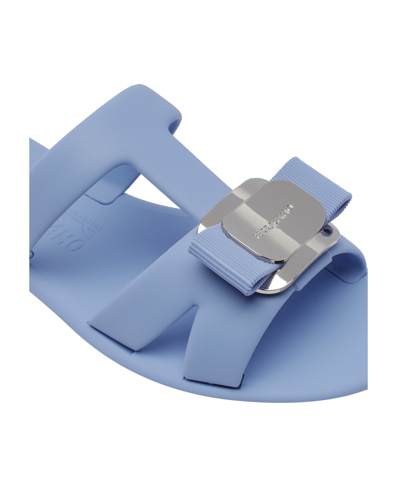 Ferragamo New Vara Slide Sandals - Blue