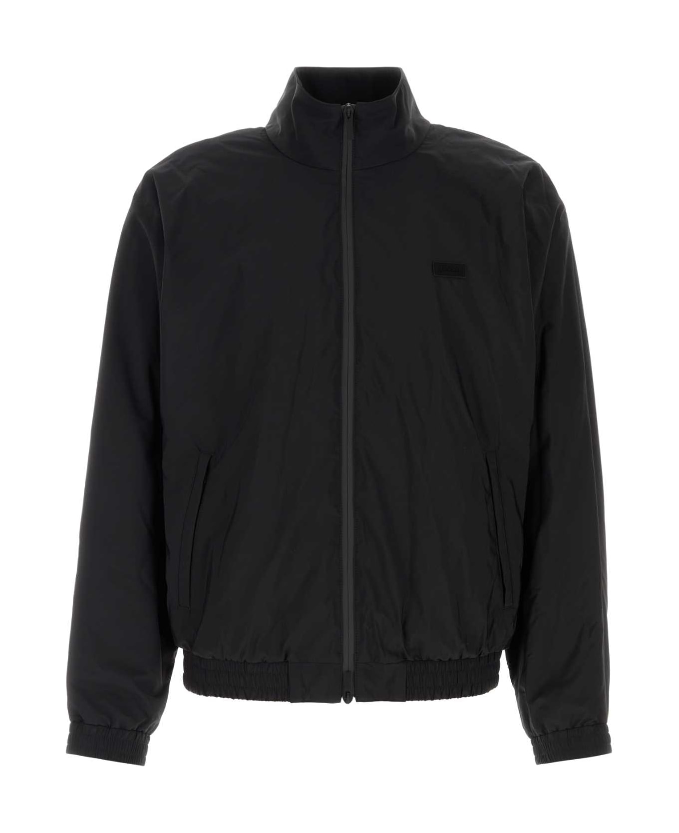 Ferragamo Black Wool Blend Jacket - NEROASHGREY