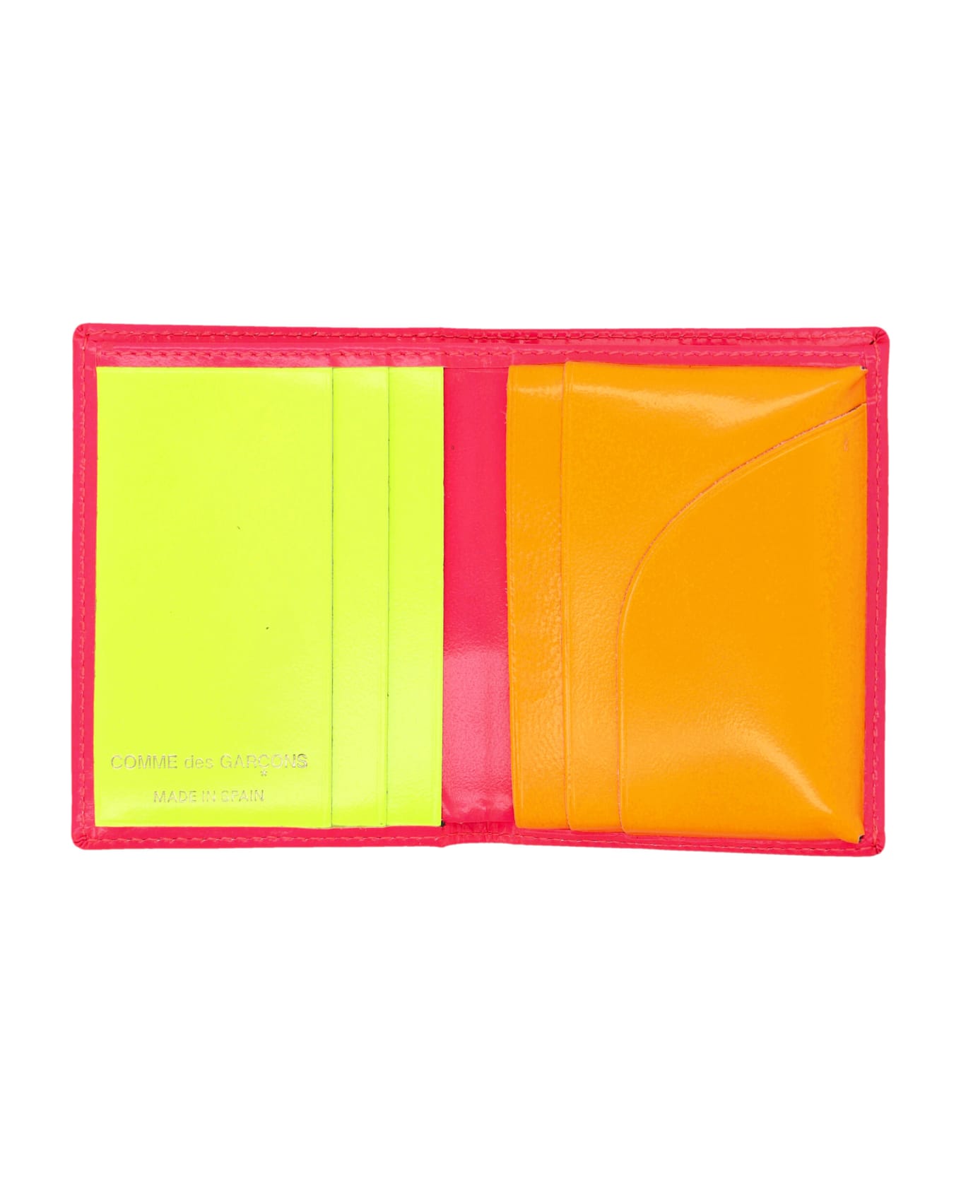 Comme des Garçons Wallet Super Fluo Cardholder - PINK/YELLOW 財布