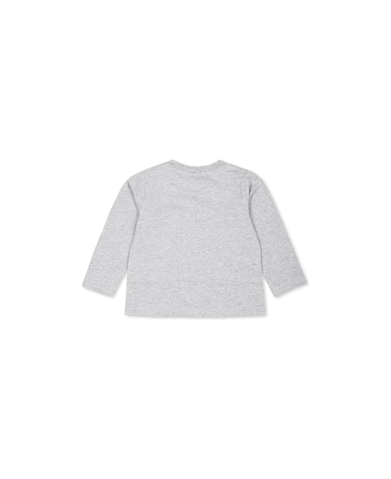 Stella McCartney Kids Grey T-shirt For Babykids With Cow Print - Grey