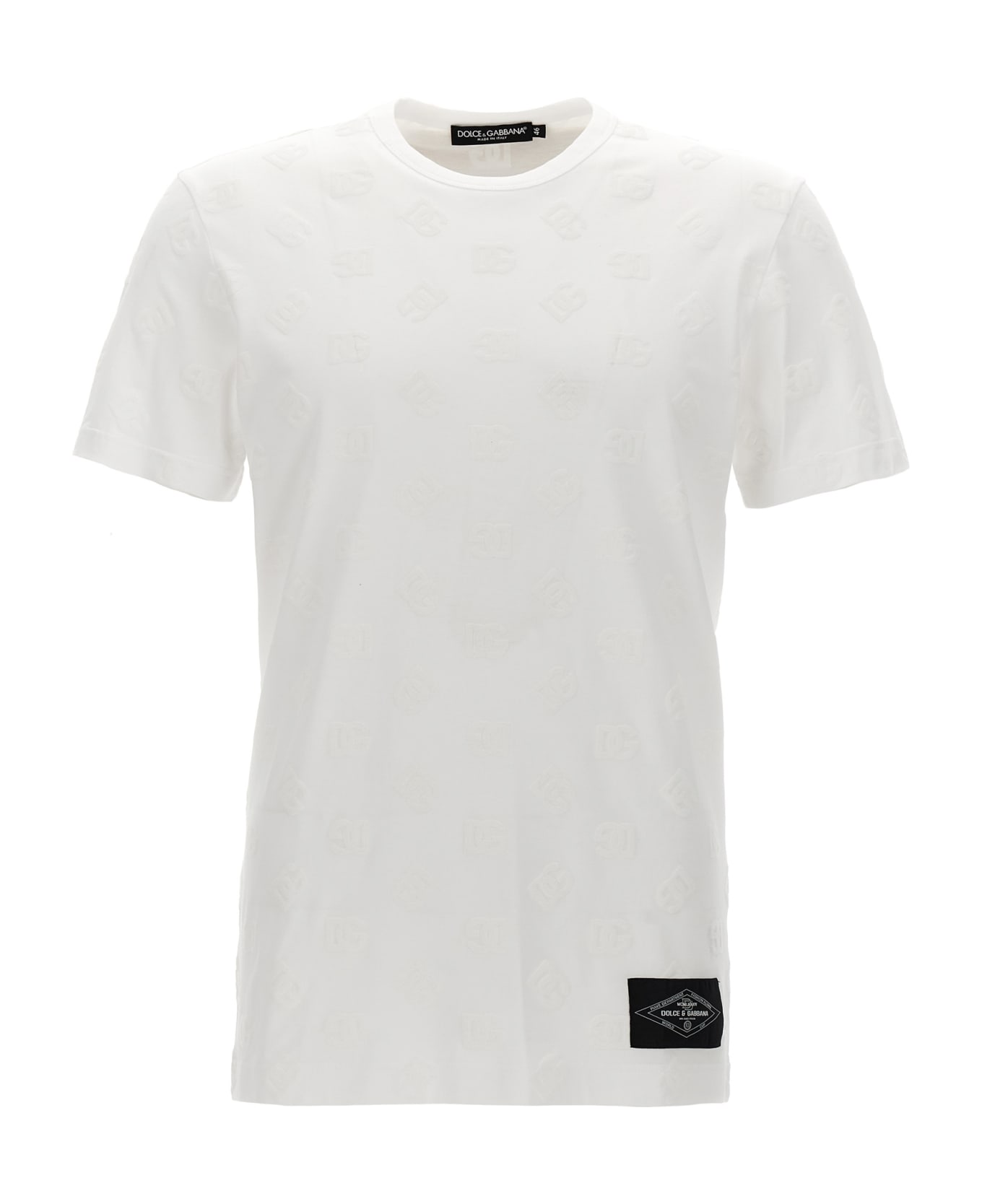 Dolce 
Gabbana Logo Patch Crewneck T-shirt - White