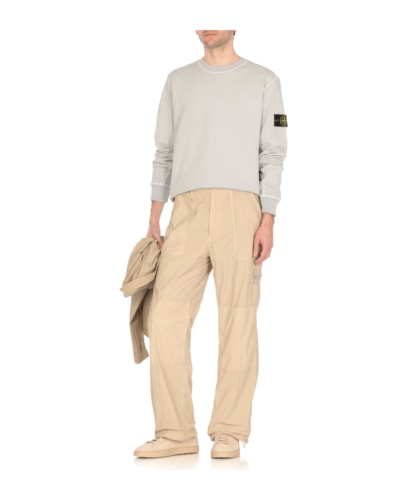 Stone Island Compass-badge Crewneck Sweatshirt - Grey ニットウェア