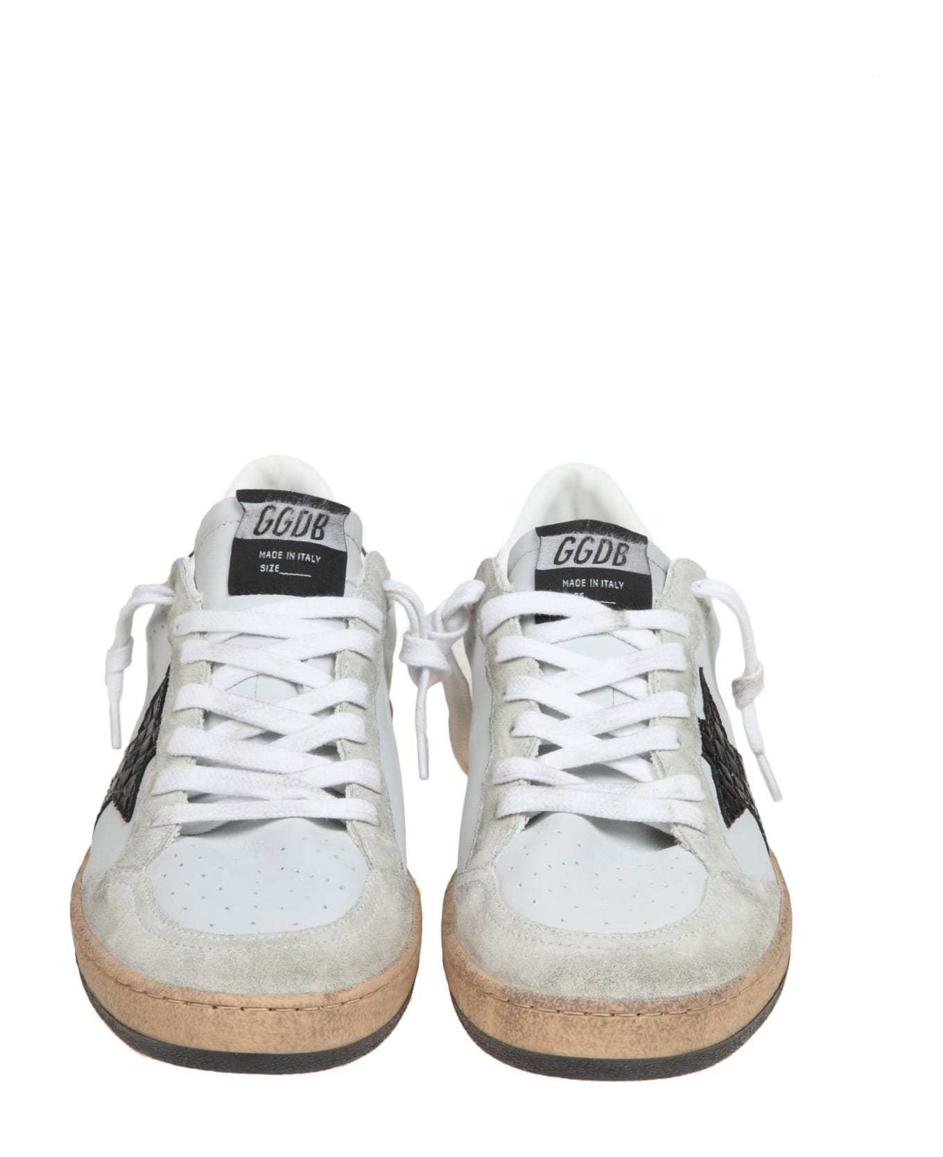 Golden Goose Ballstar In Ice Color Leather And Suede - GRAY/ICE/BLK