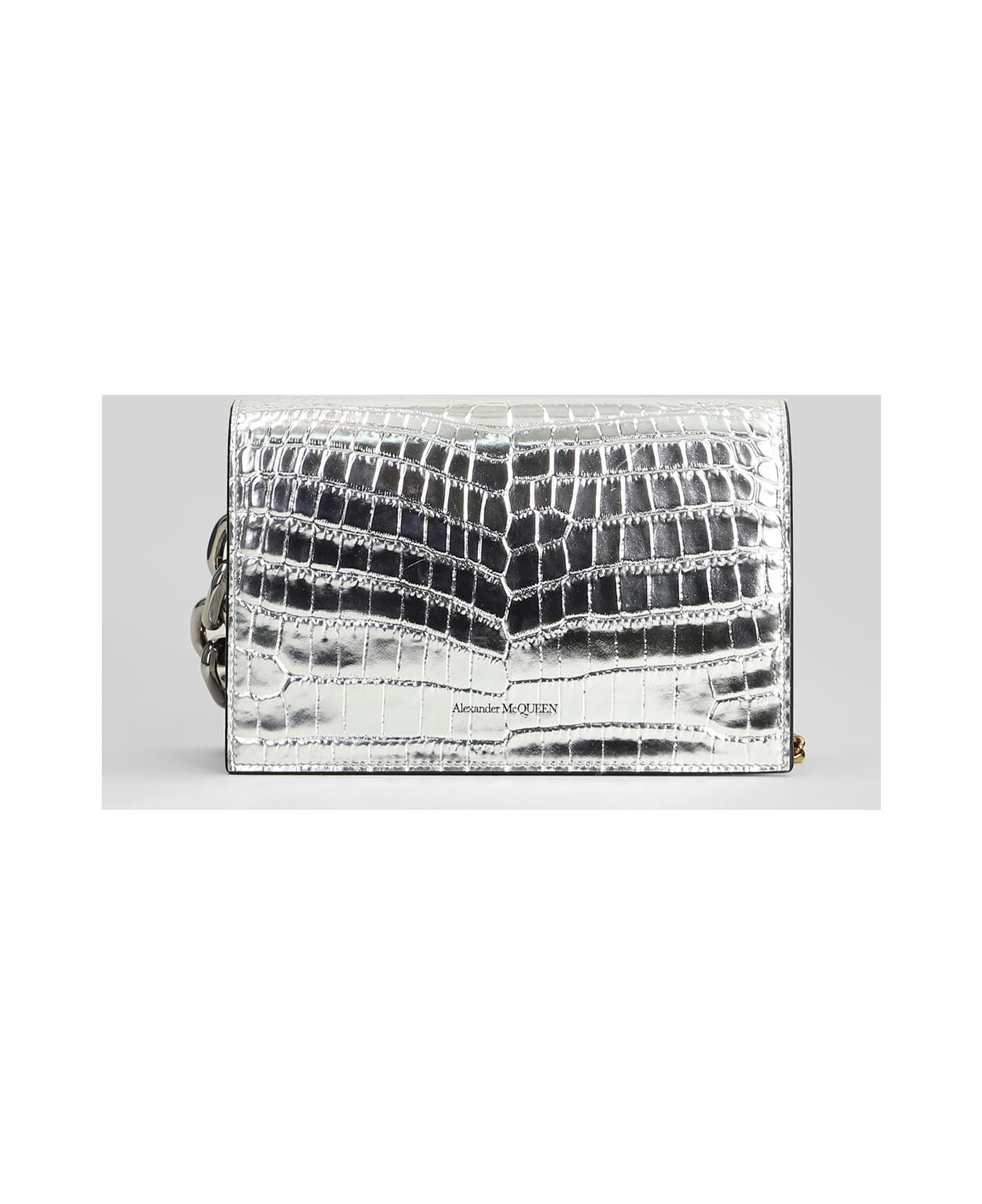 Alexander McQueen Small Skull Bag Shoulder Bag In Silver Leather - silver