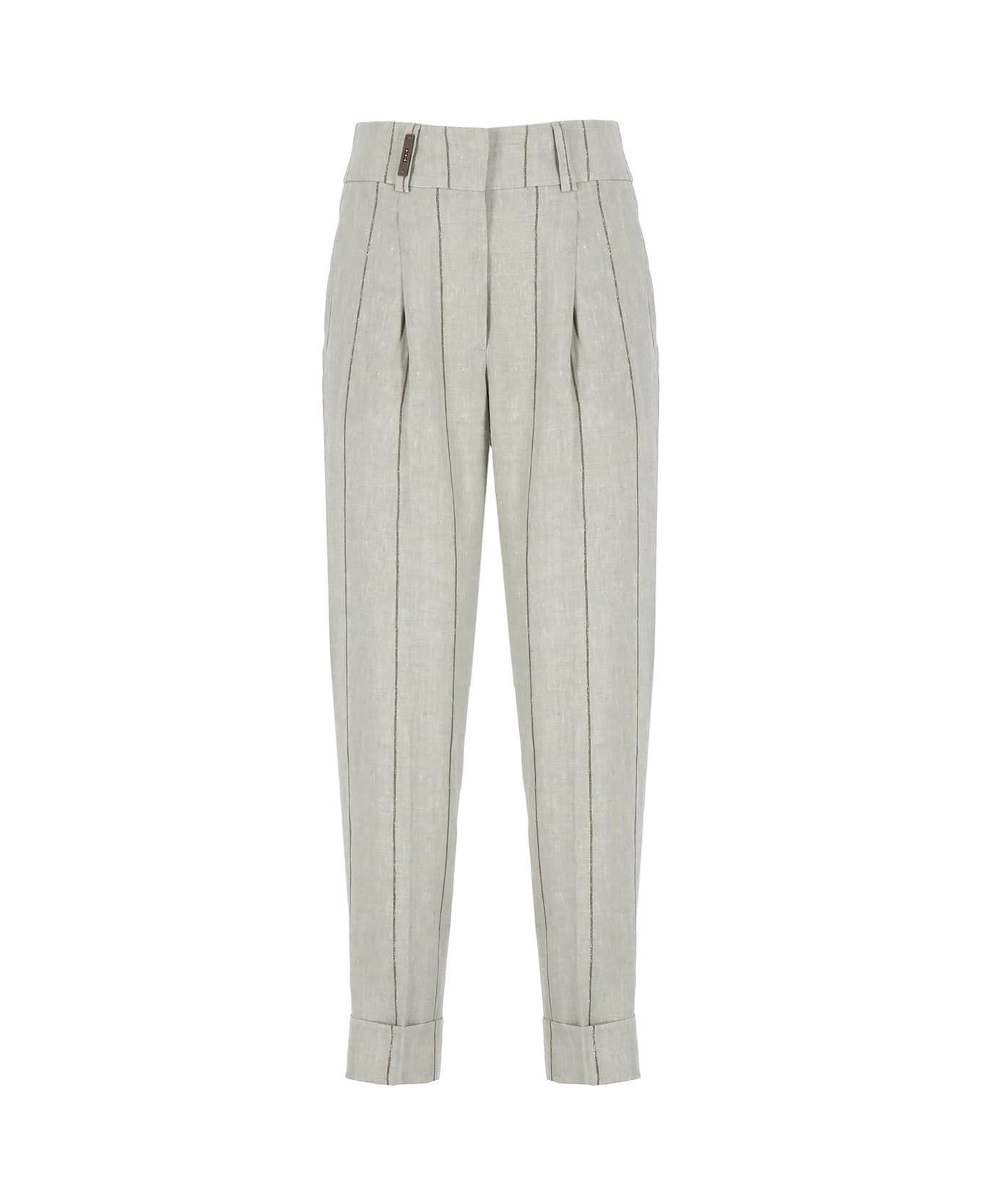 Peserico Linen Pants - Grey ボトムス