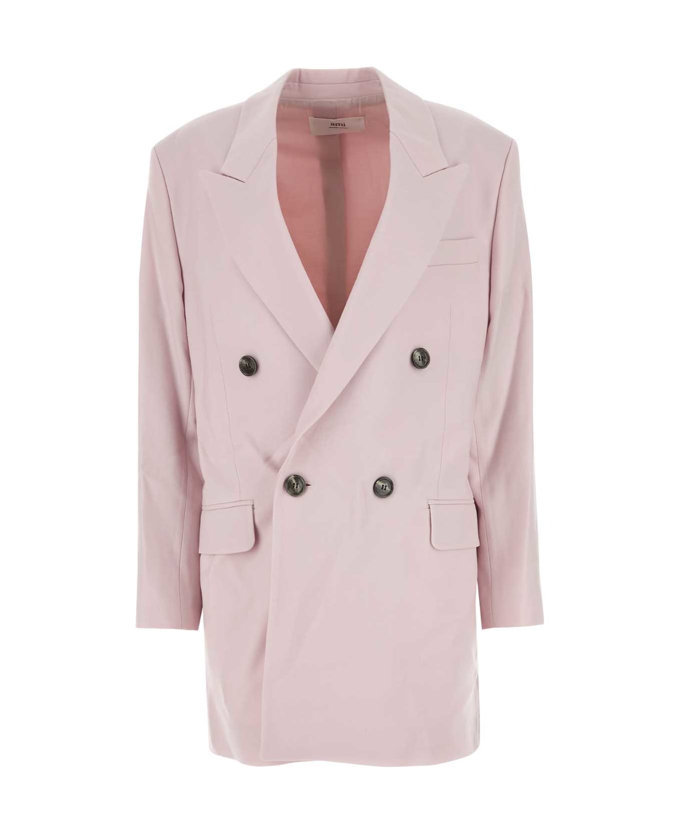 Ami Alexandre Mattiussi Light Pink Wool Oversize Blazer - POWDERPINK