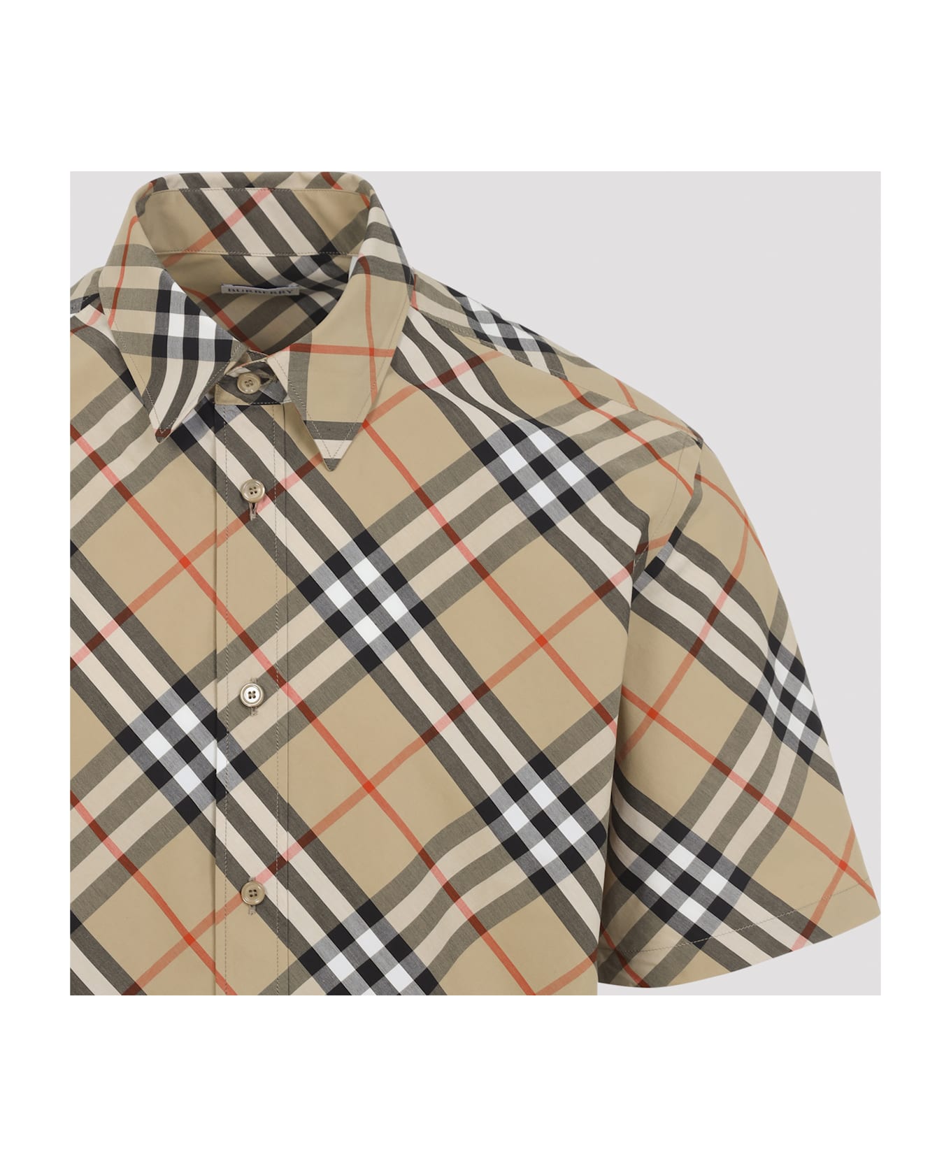 Burberry Ss Check Shirt - Sand Ip Check