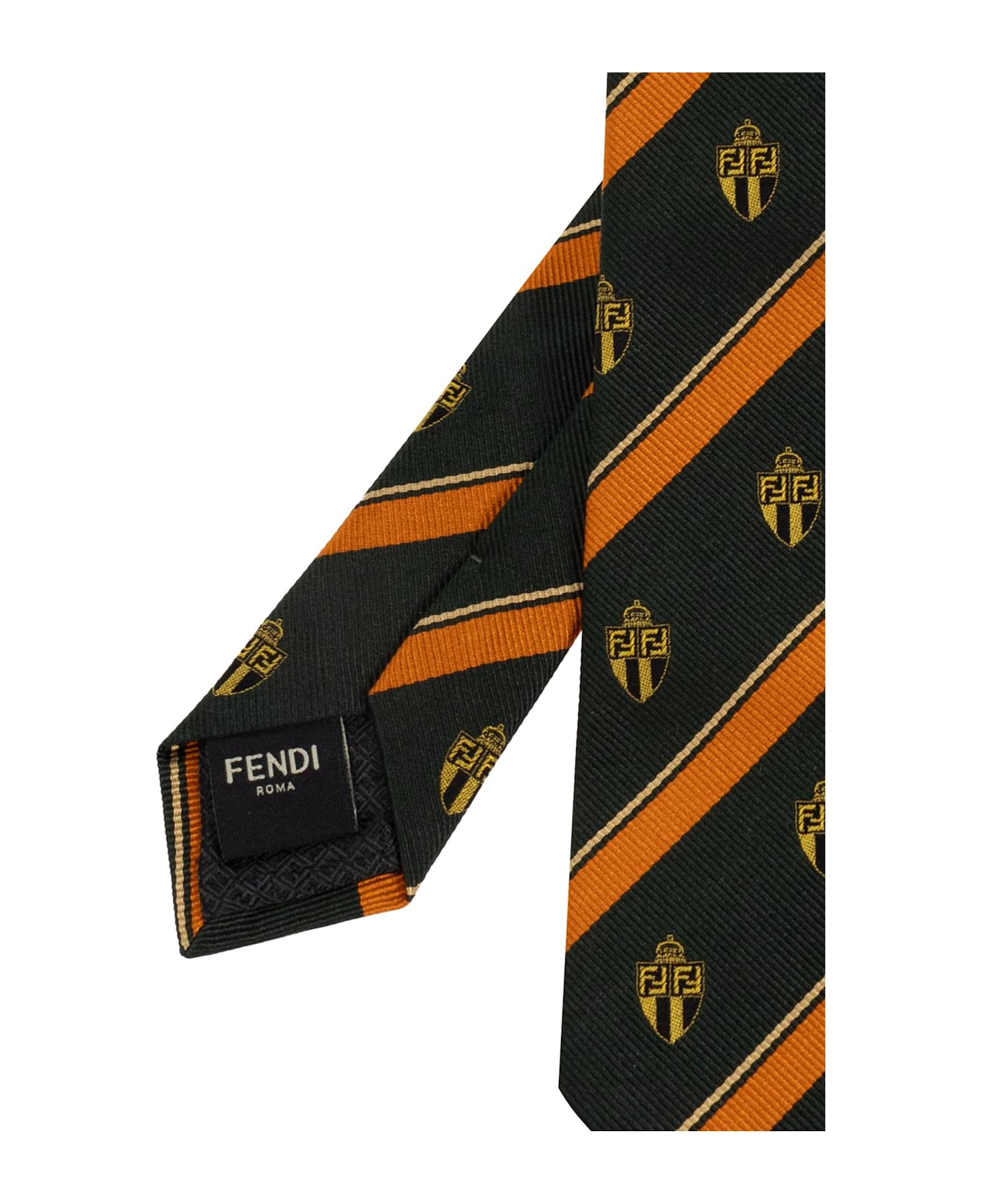 Fendi Silk Tie - Verde+arancione