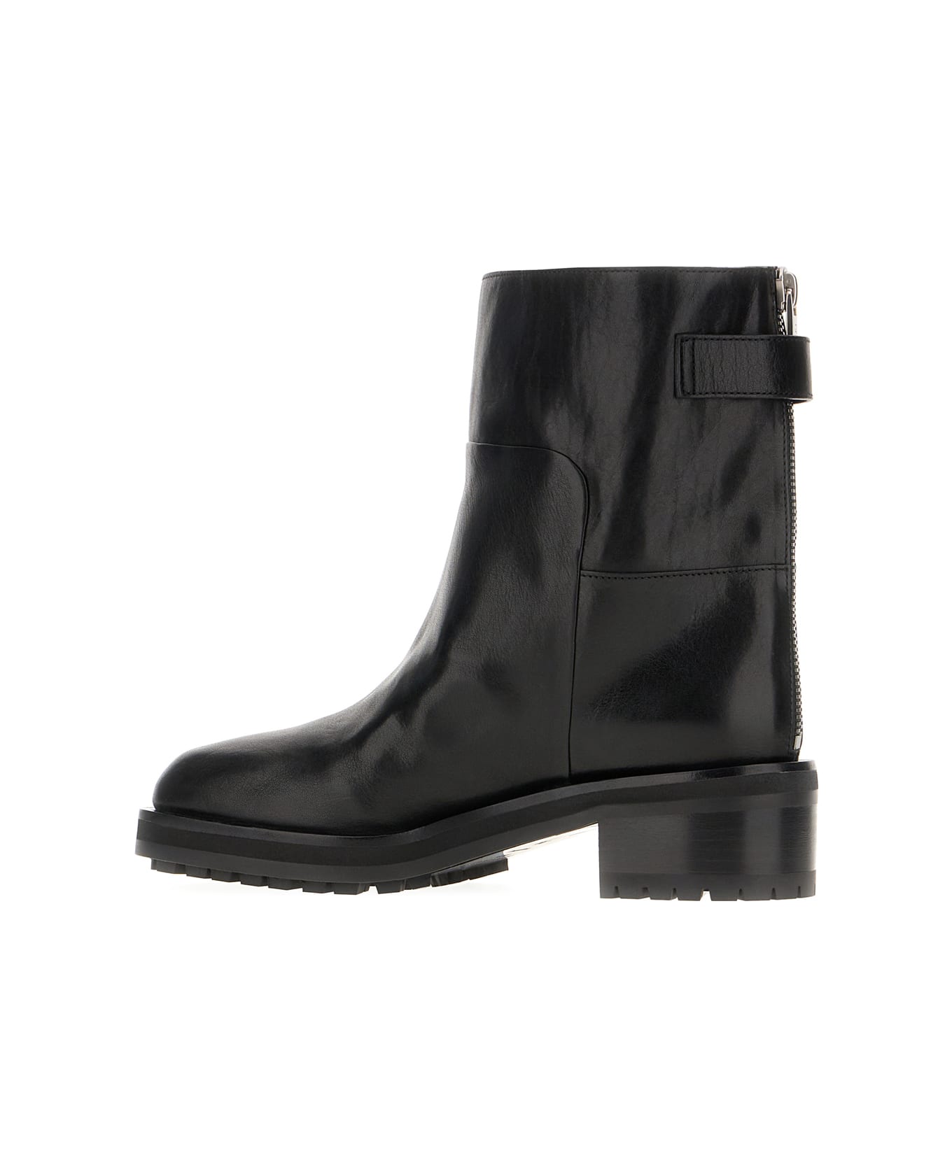 Jimmy Choo Black Leather Brooklyn Ankle Boots - BLACK