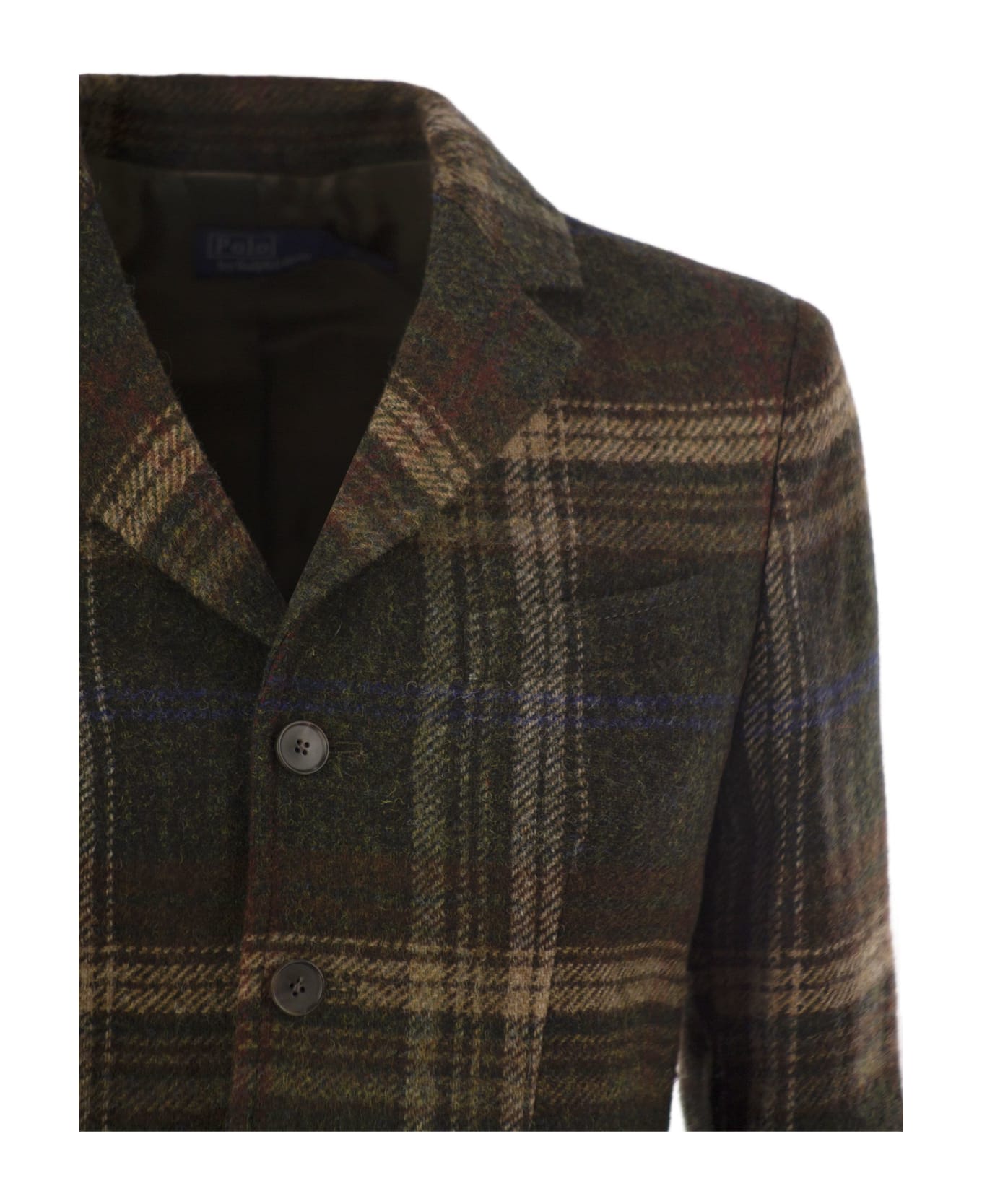 Polo Ralph Lauren Plaid Wool Blazer - Military Green