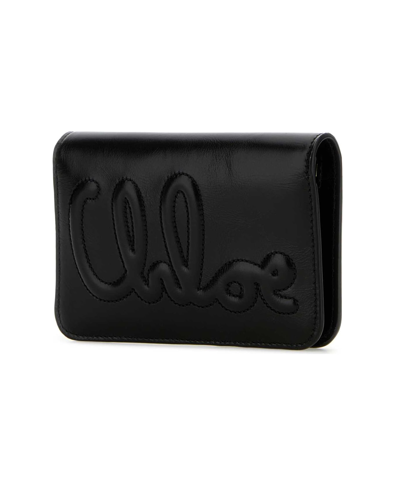 Chloé Black Leather Wallet - BLACK