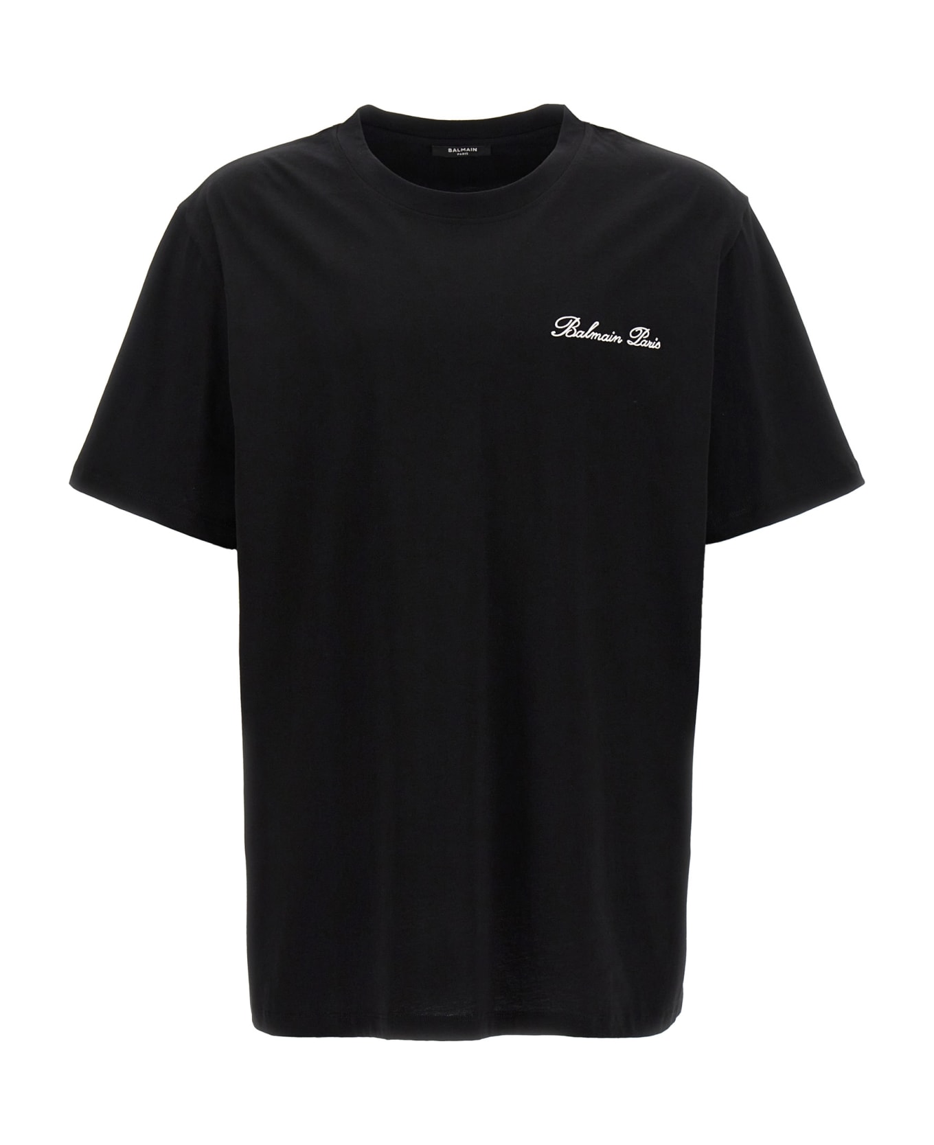 Balmain 'balmain Signature' T-shirt - Eab Noir/blanc