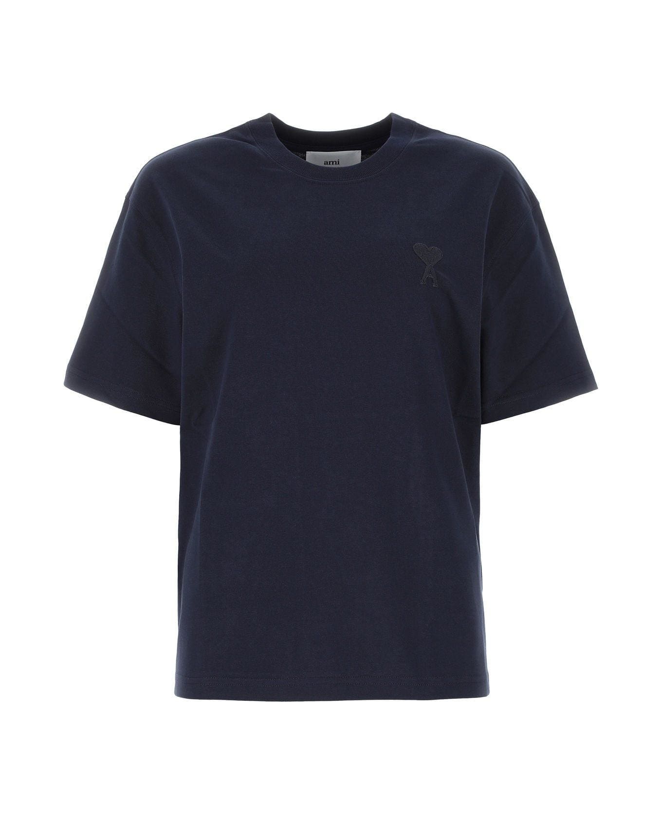 Ami Alexandre Mattiussi Navy Blue Cotton Oversize T-shirt - Nautic Blue