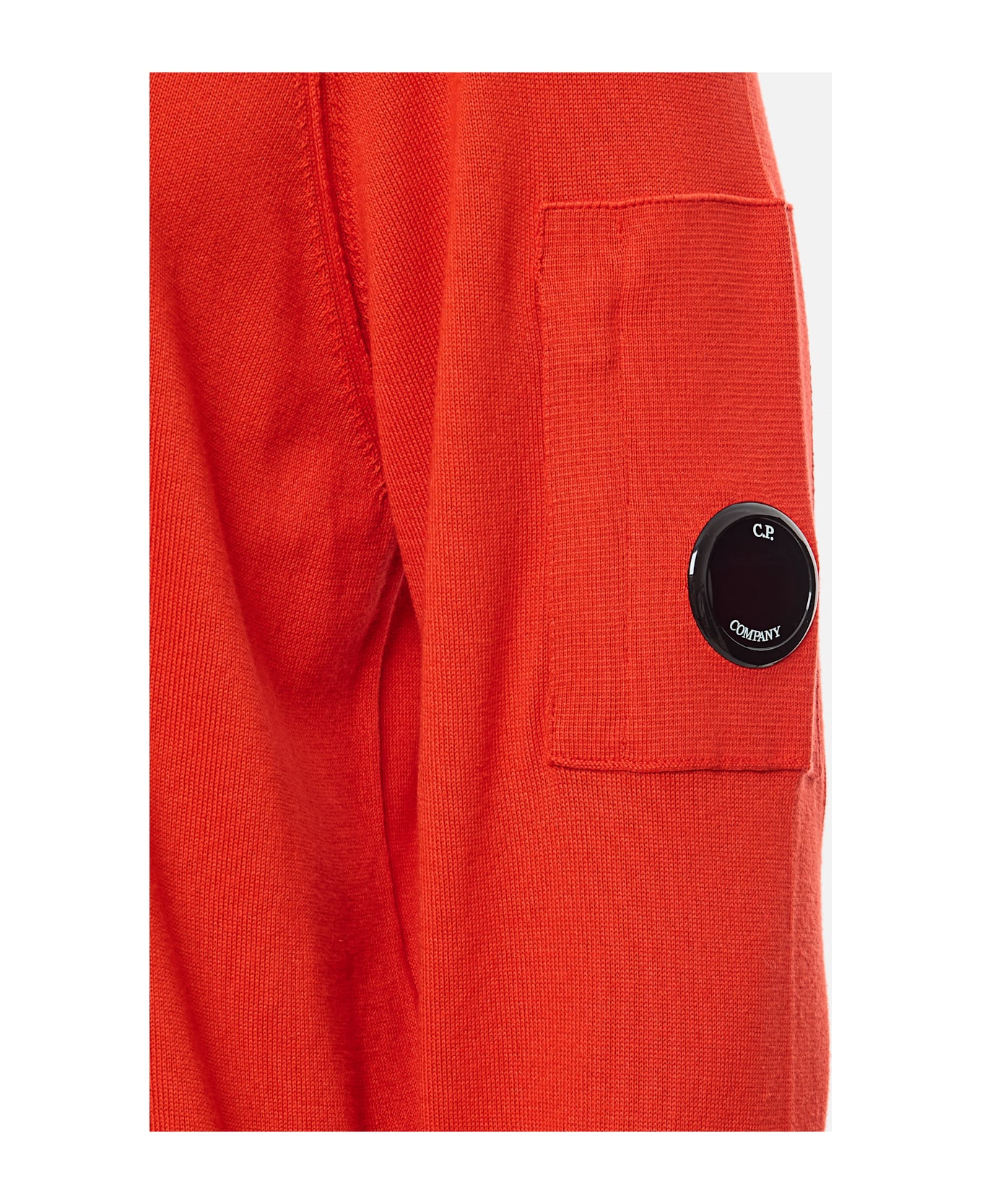 C.P. Company Sea Island Crewneck Lens Knit - POINCIANA