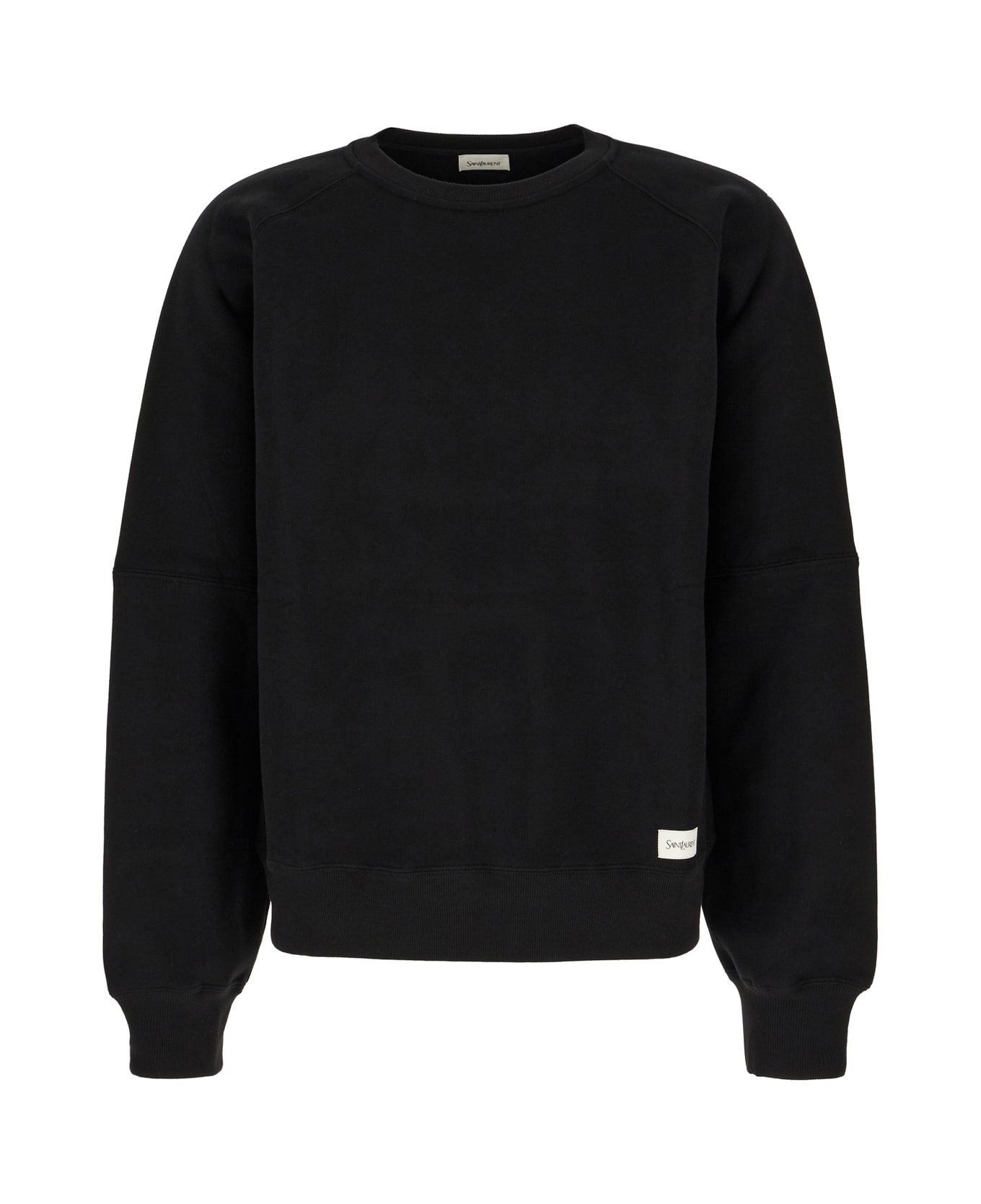 Saint Laurent Black Cotton Sweatshirt - NOIR