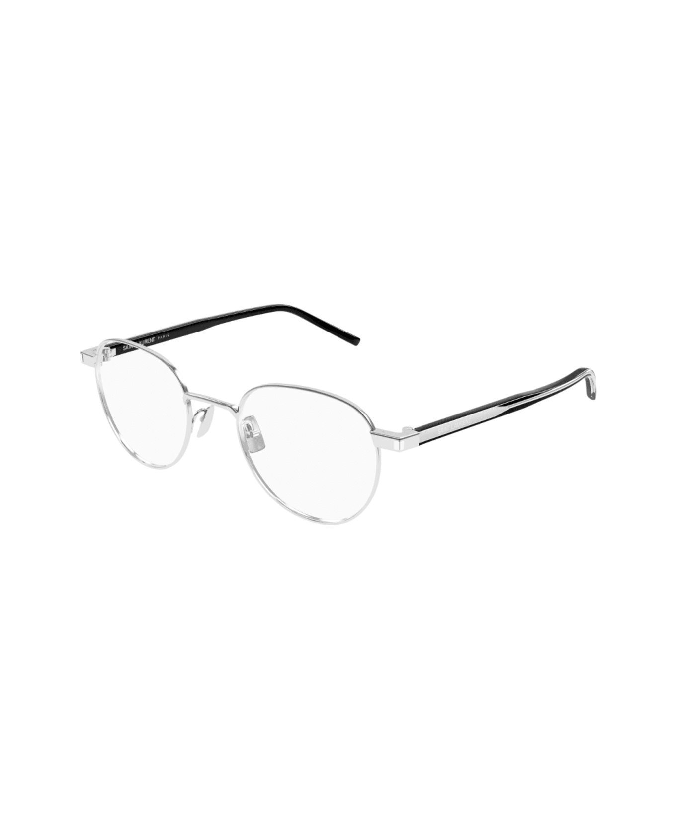 Saint Laurent Eyewear Saint Laurent Sl 781 Linea Corner Angle 001 Silver Crystal Black Glasses - Argento