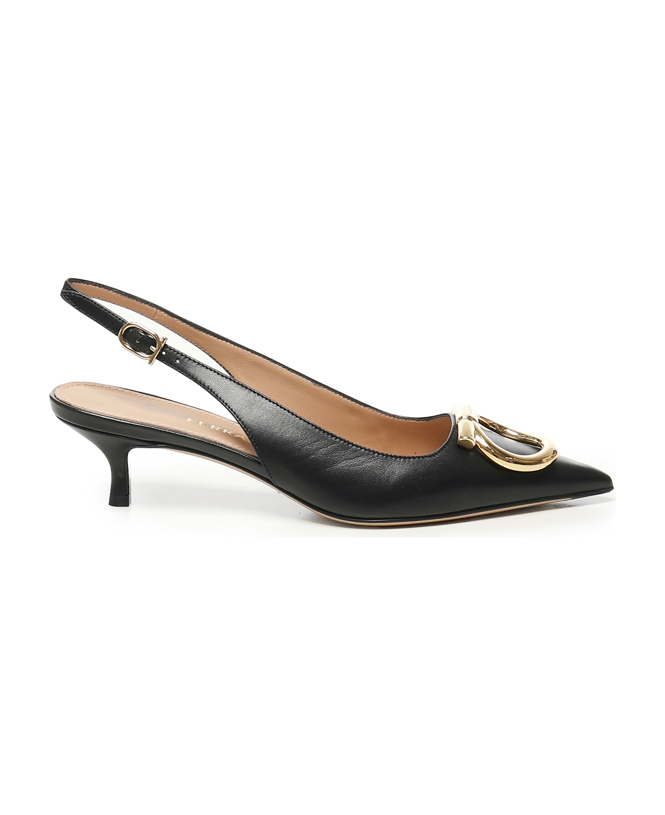 Ferragamo Slingback Maxi Gancini - Black