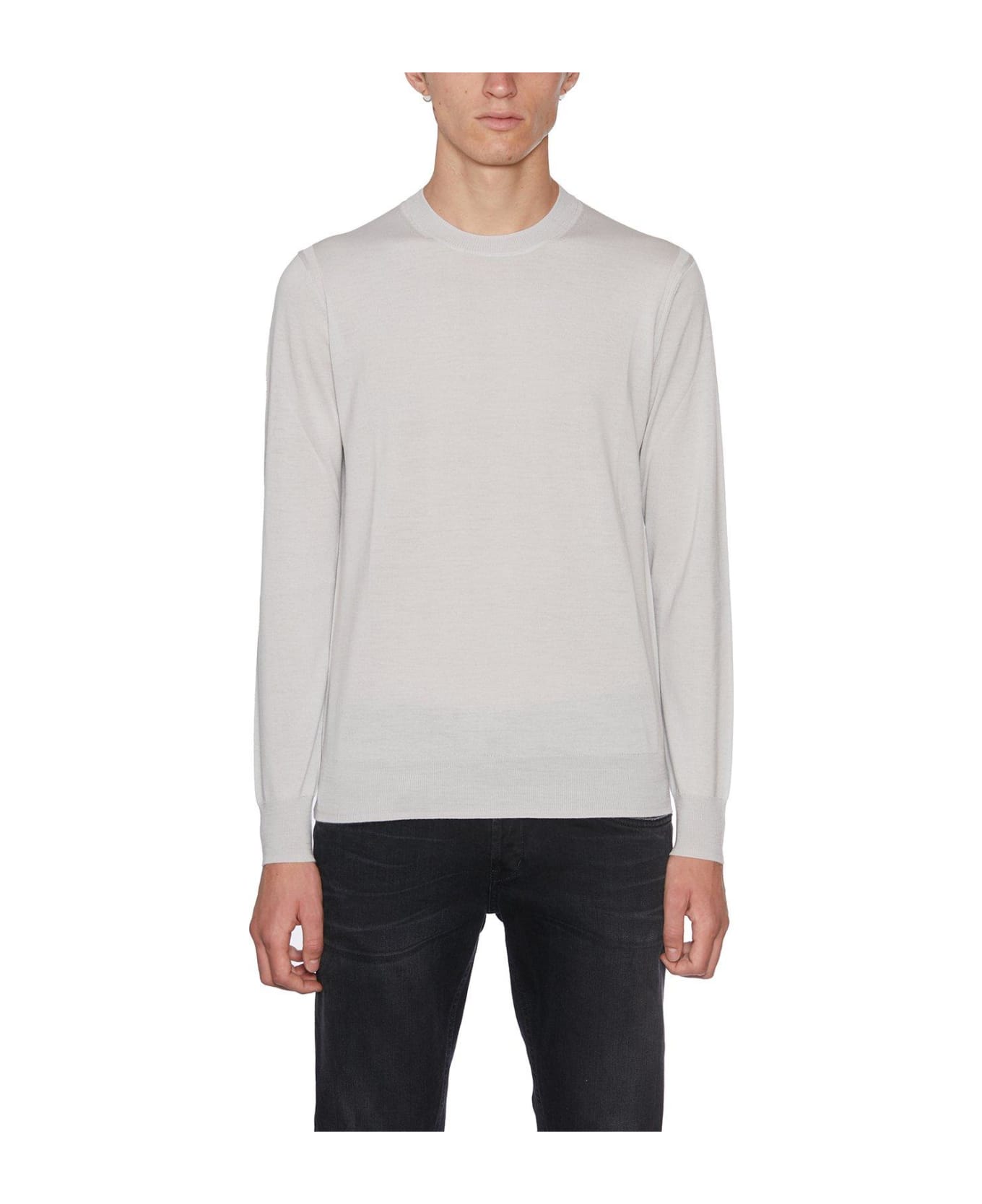 Paolo Pecora Long Sleeved Crewneck Jumper - Gesso