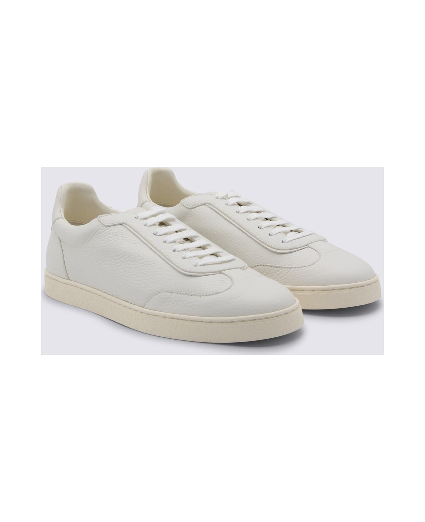 Brunello Cucinelli White Leather Sneakers - White