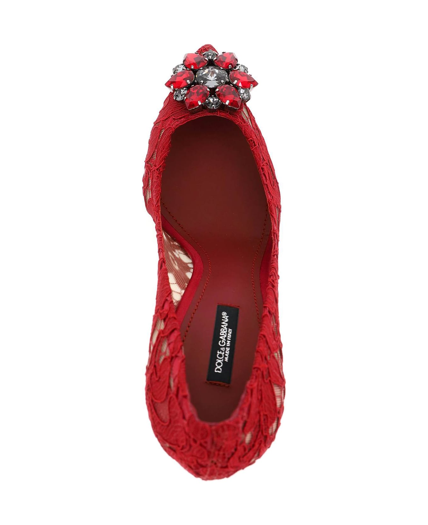 Dolce & Gabbana Charmant Lace Bellucci Pumps - ROSSO SCURO (Red)