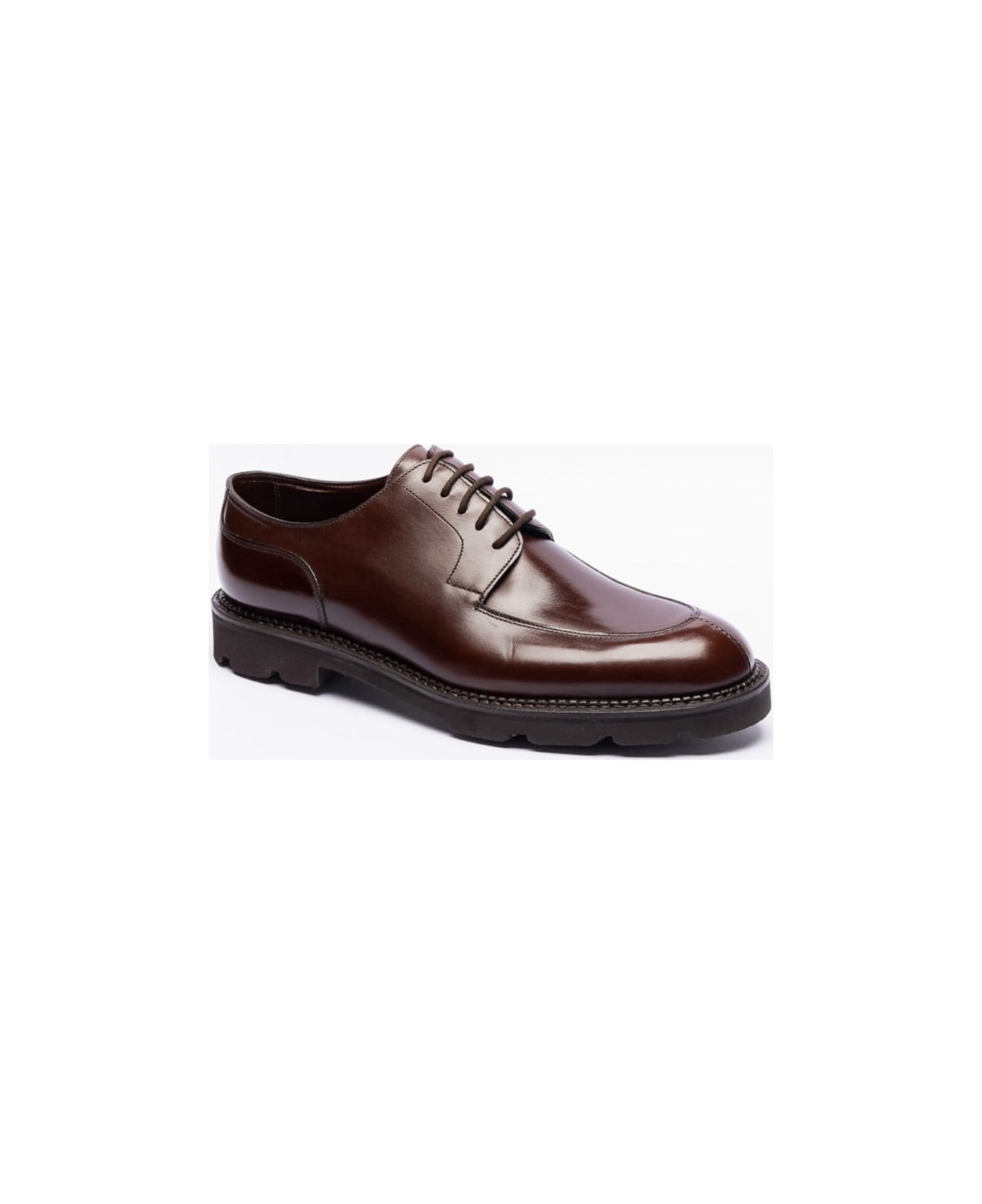 John Lobb Dark Oak Calf Derby Shoe - Marrone