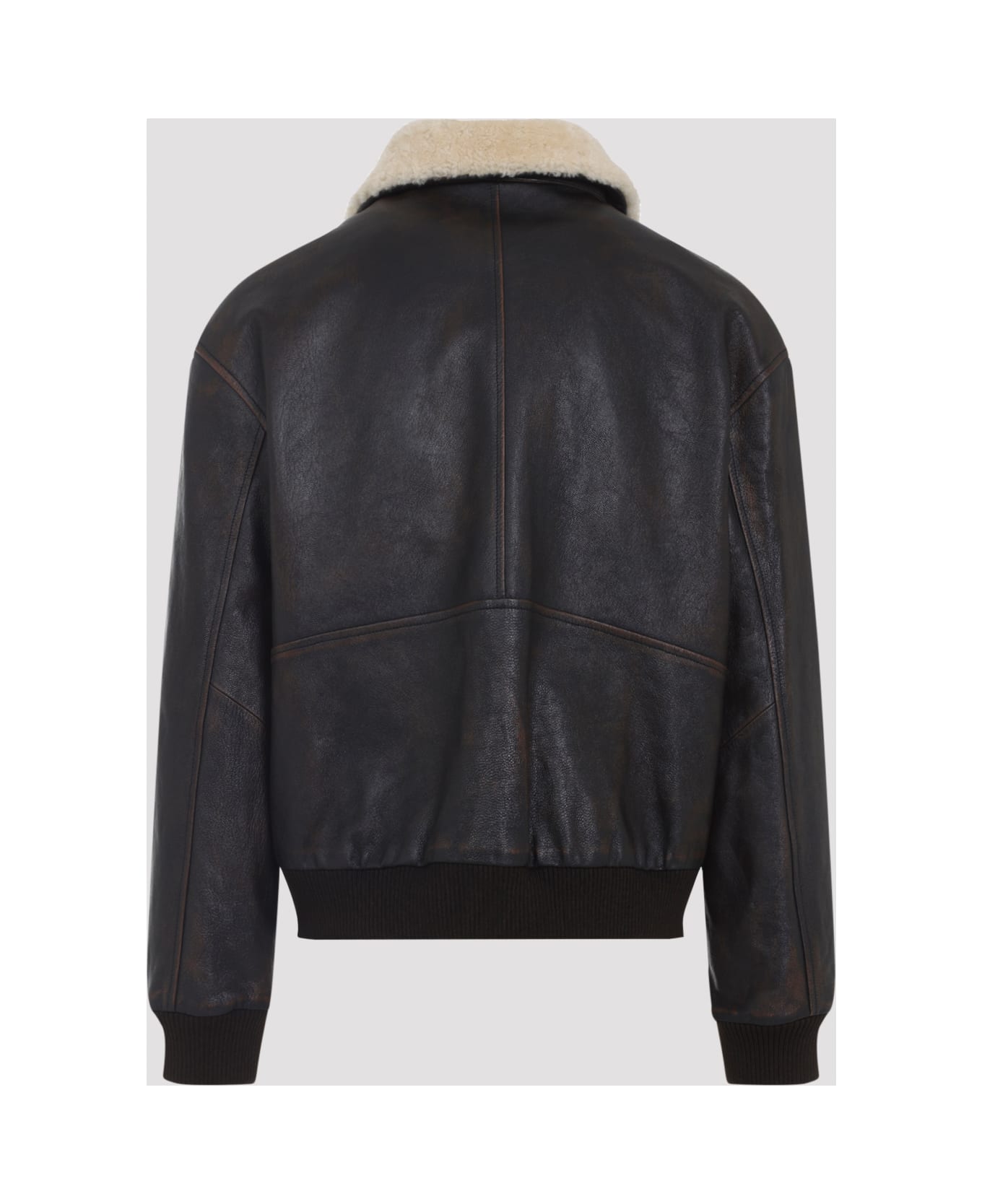 Celine Aviator Jacket - DARK BROWN / CREAM